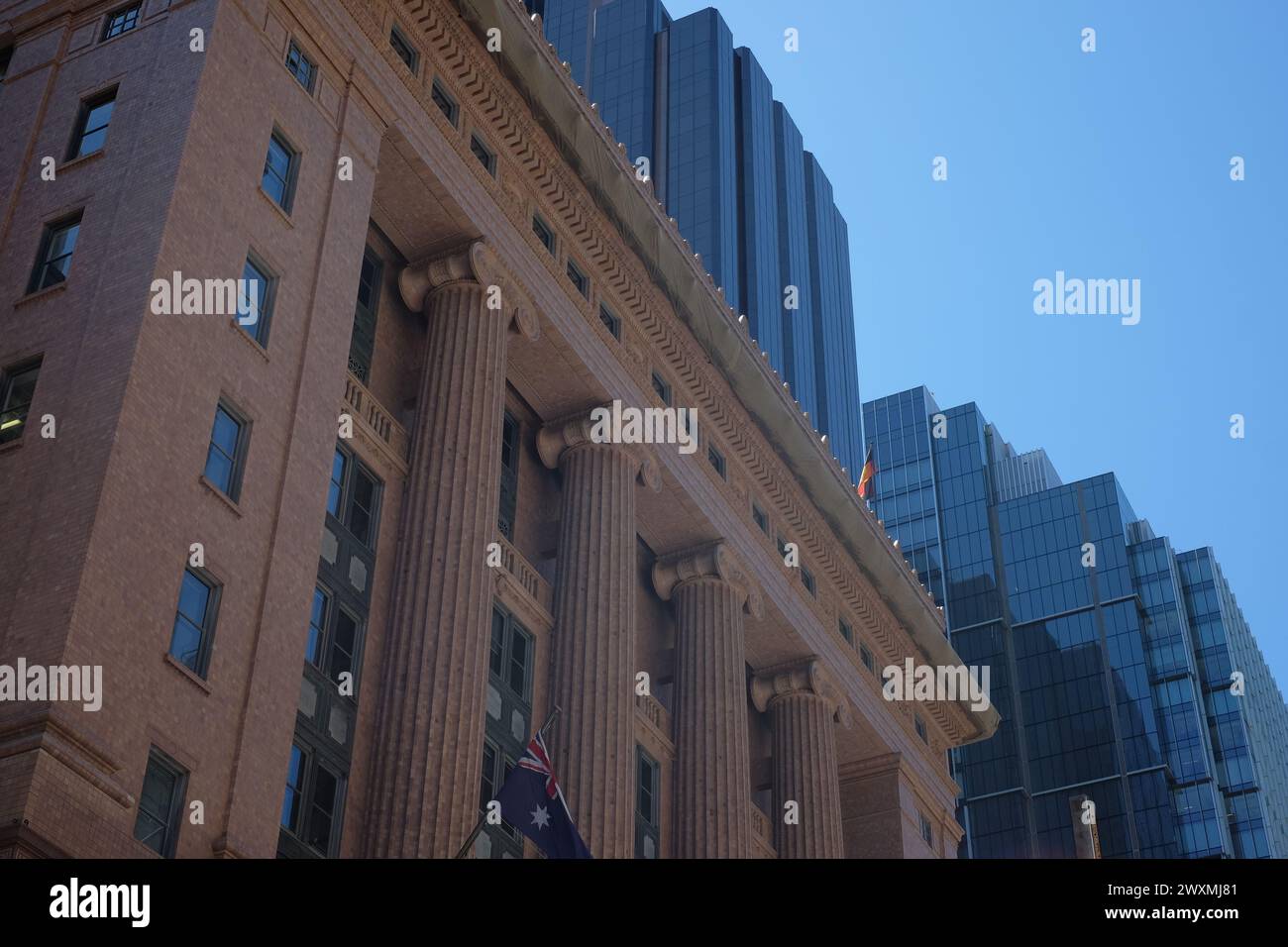 State Savings Bank Building terracotta and pink granite Ionic columns ...