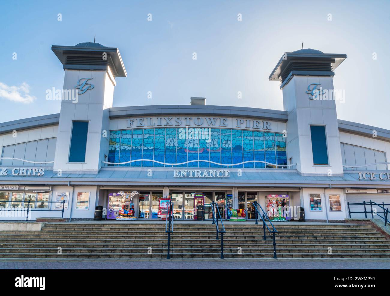 Felixstowe pier originally constructed in 1905, after a major rebuild this new Pier opened in August of 2017.  Suffolk UK. February 2024 Stock Photo