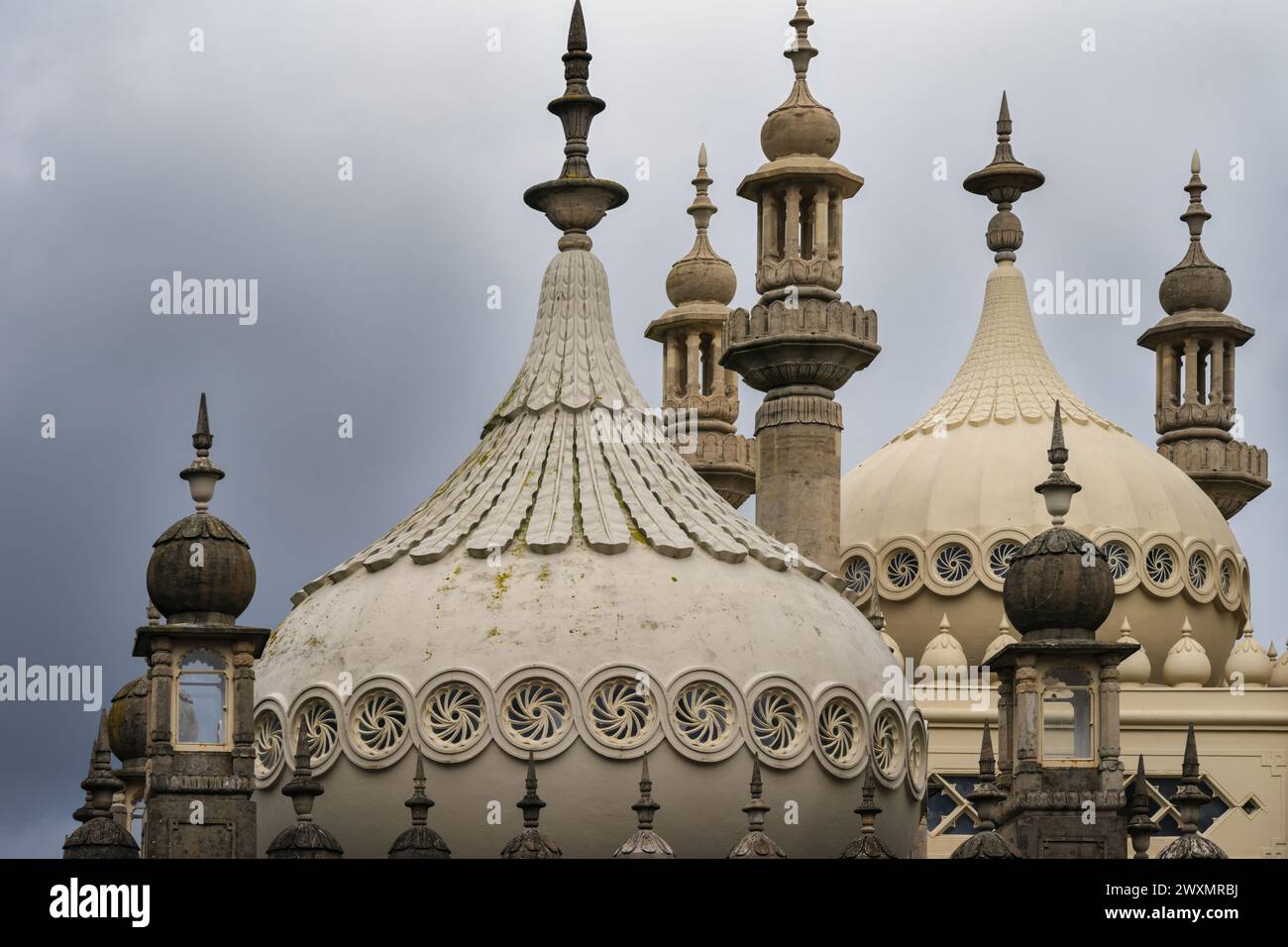 Brighton pavilion rooftop with its domes and minarets Stock Photo