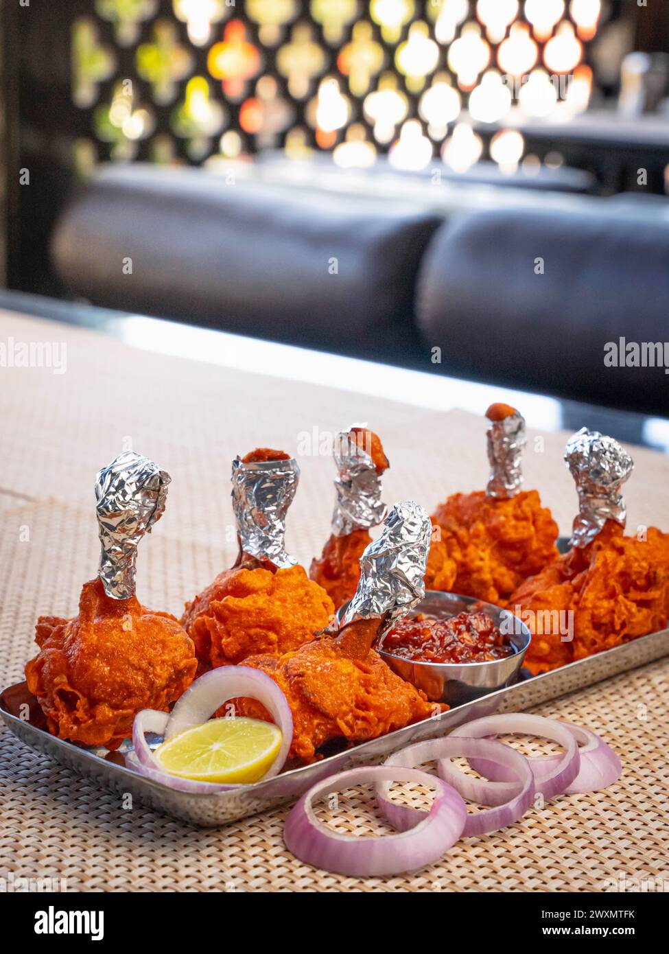 Chicken Lollipop, Non-Vegeterian Dish, Chinese Restaurant, Pune, Maharashtra, India Stock Photo