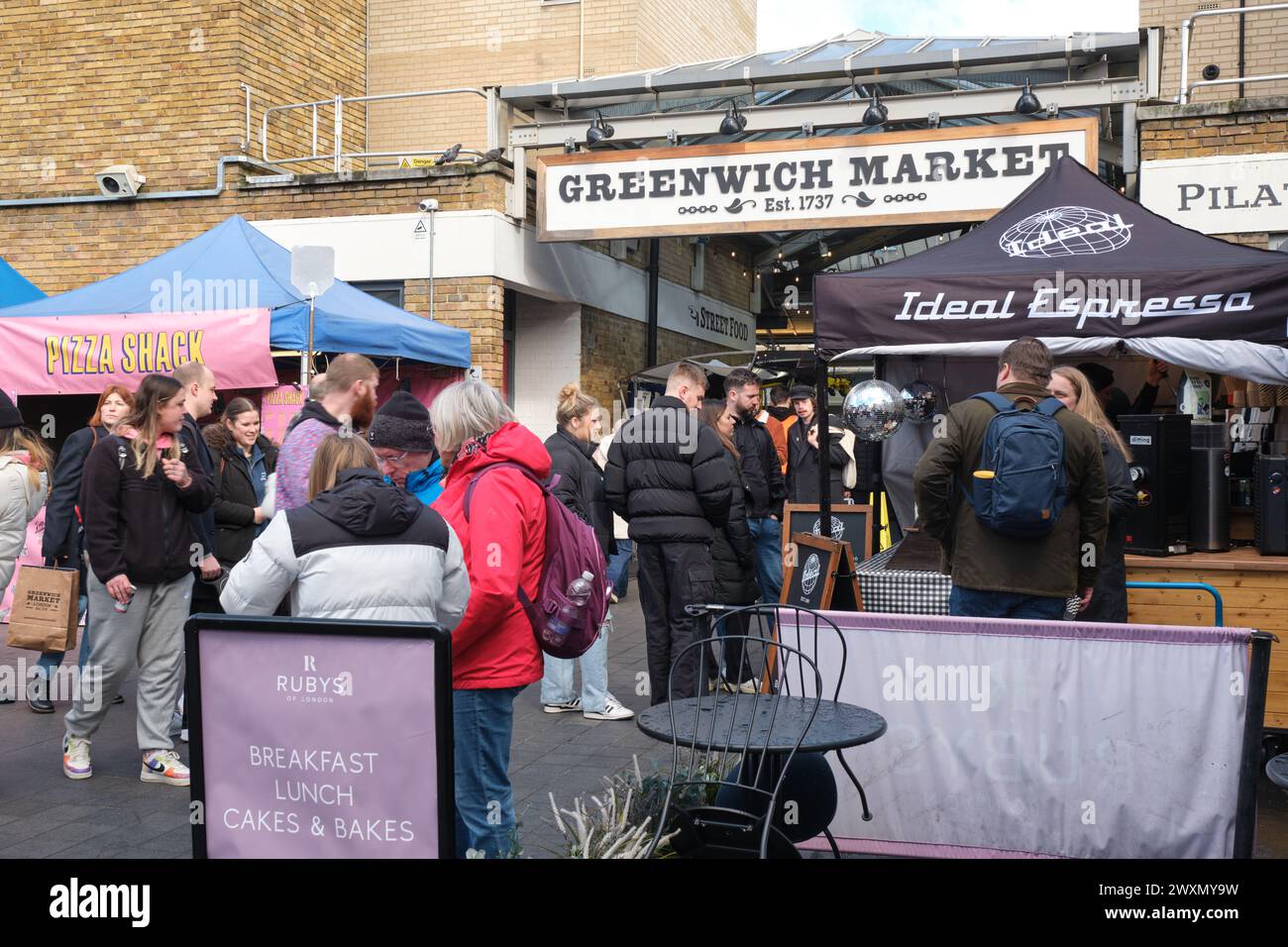 Greenwich indoor & outdoor Market London, England, UK Stock Photo Alamy