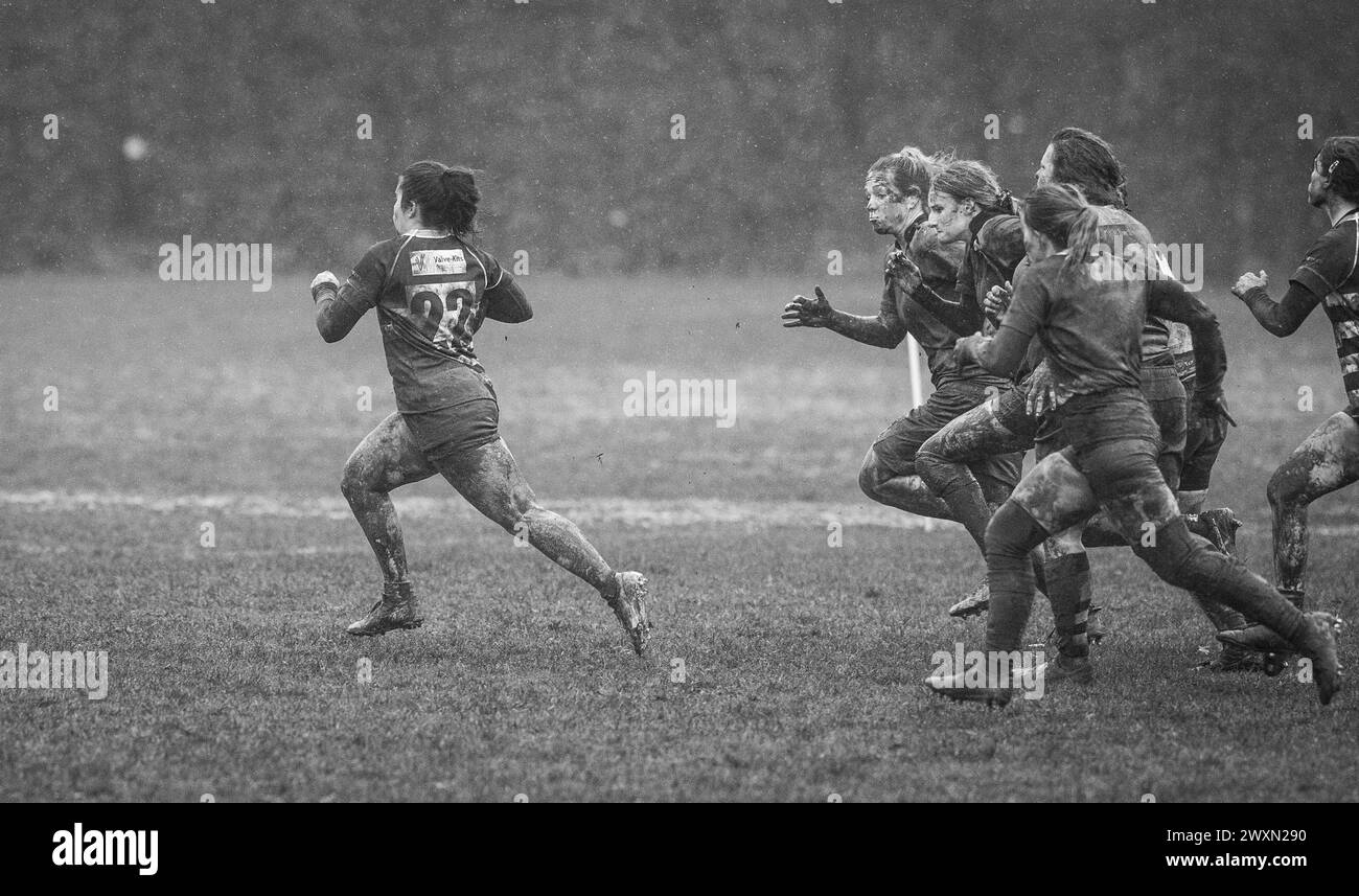 Female rugby game Black and White Stock Photos & Images Alamy