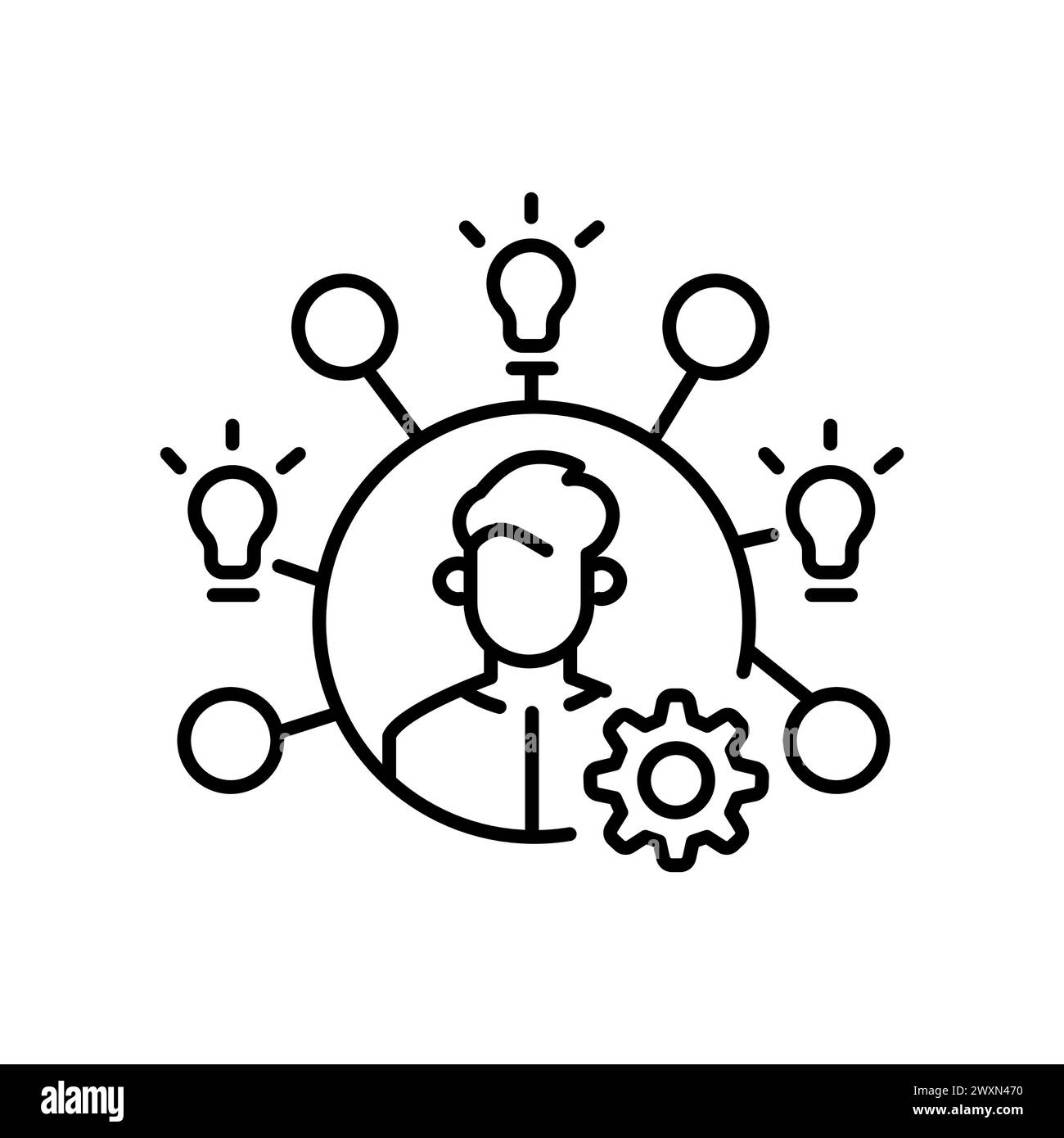 Personality traits line black icon. Sign for web page, mobile app