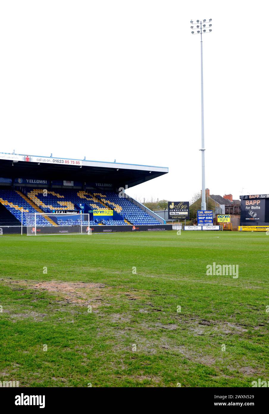 A general view of the pitch after the Sky Bet League Two match between