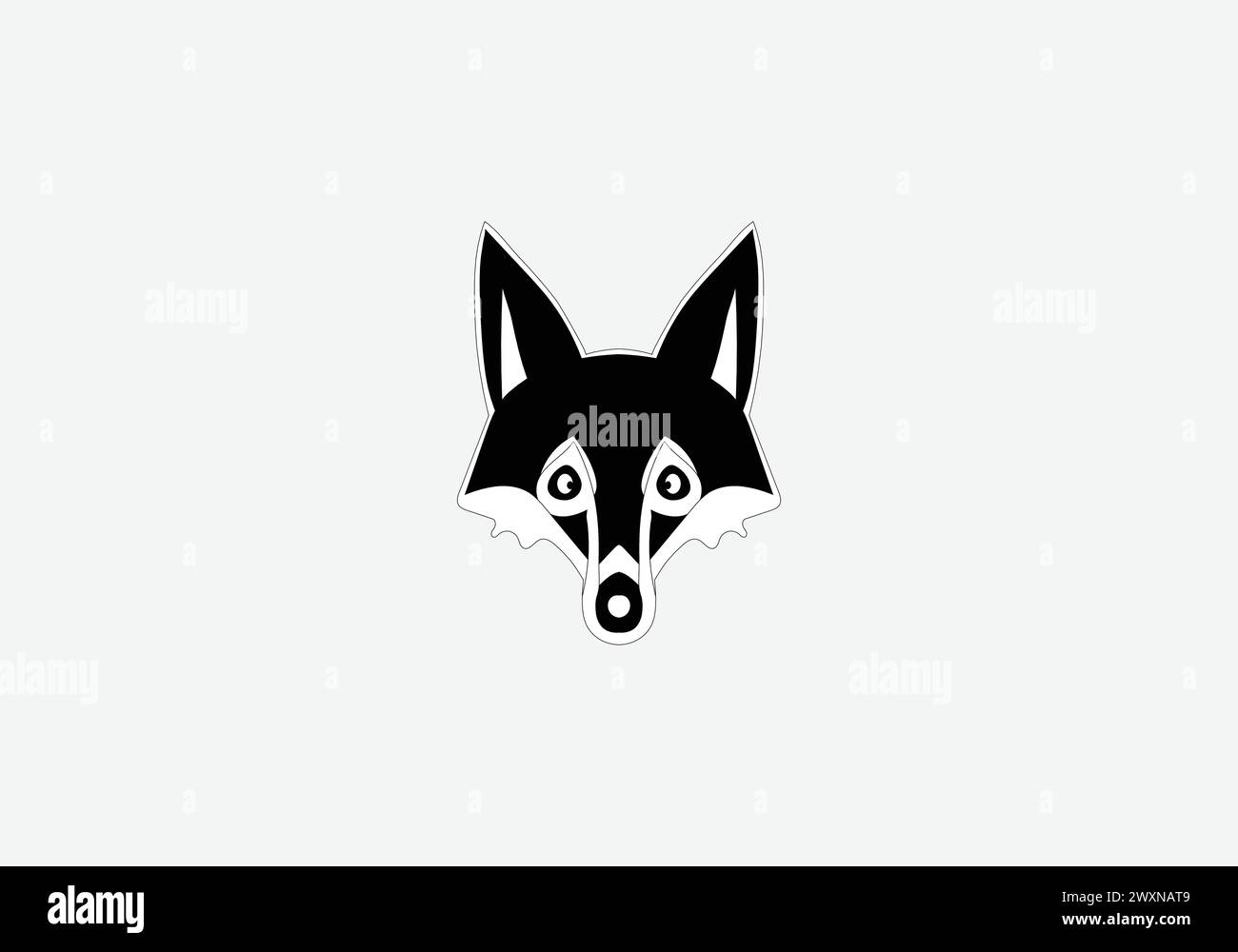 minimal style Cross Fox icon illustration design Stock Vector