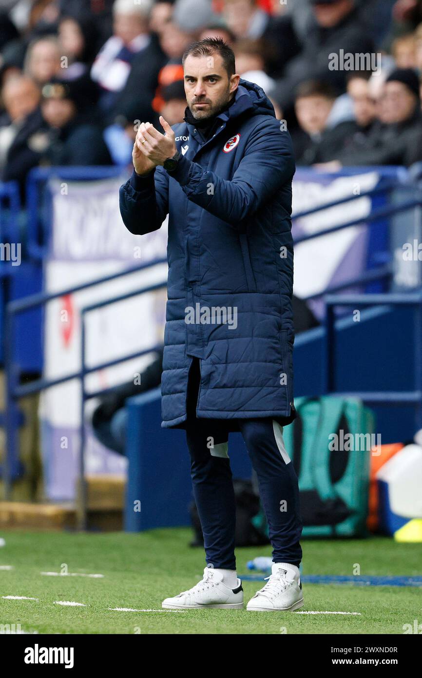 Reading Manager Reading manager Ruben Selles on the touchline during the Sky Bet League ...