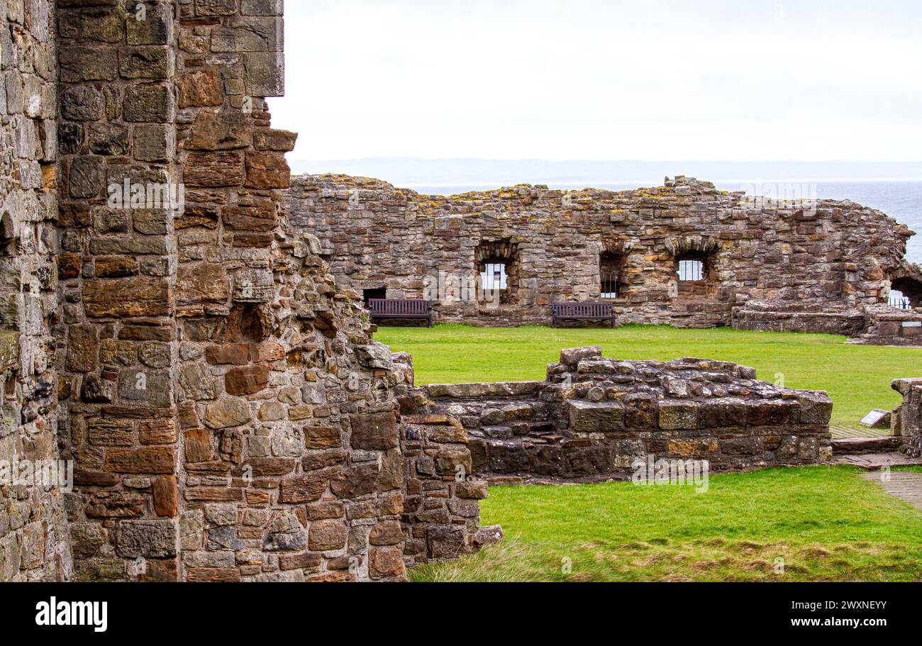 Views of the historic St Andrews 13th Century Castle Fife county, Scotland Stock Photo