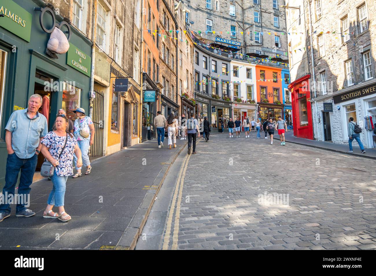 Coffe shops and stores in Edinburgh Scotland Stock Photo