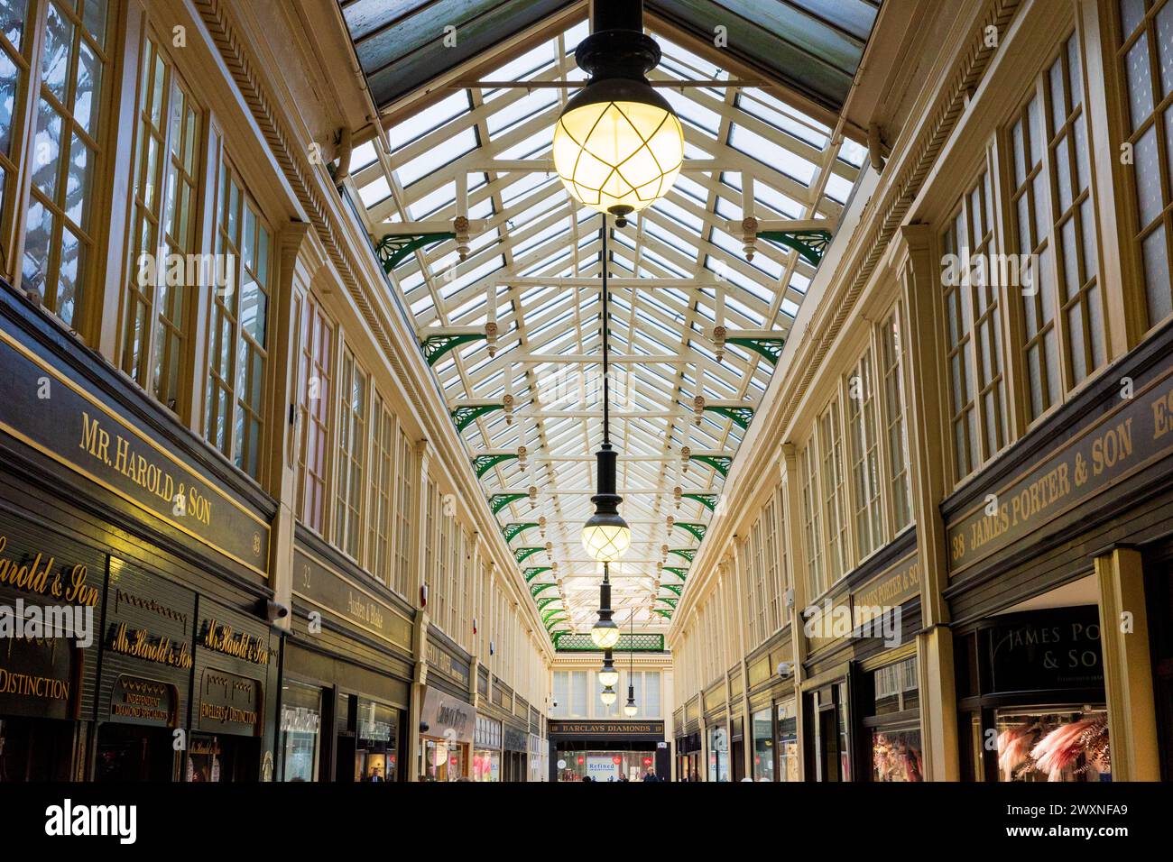 Glasgow Scotland: 12th Feb 2024: The Argyle Arcade jewellery stores in city centre Stock Photo