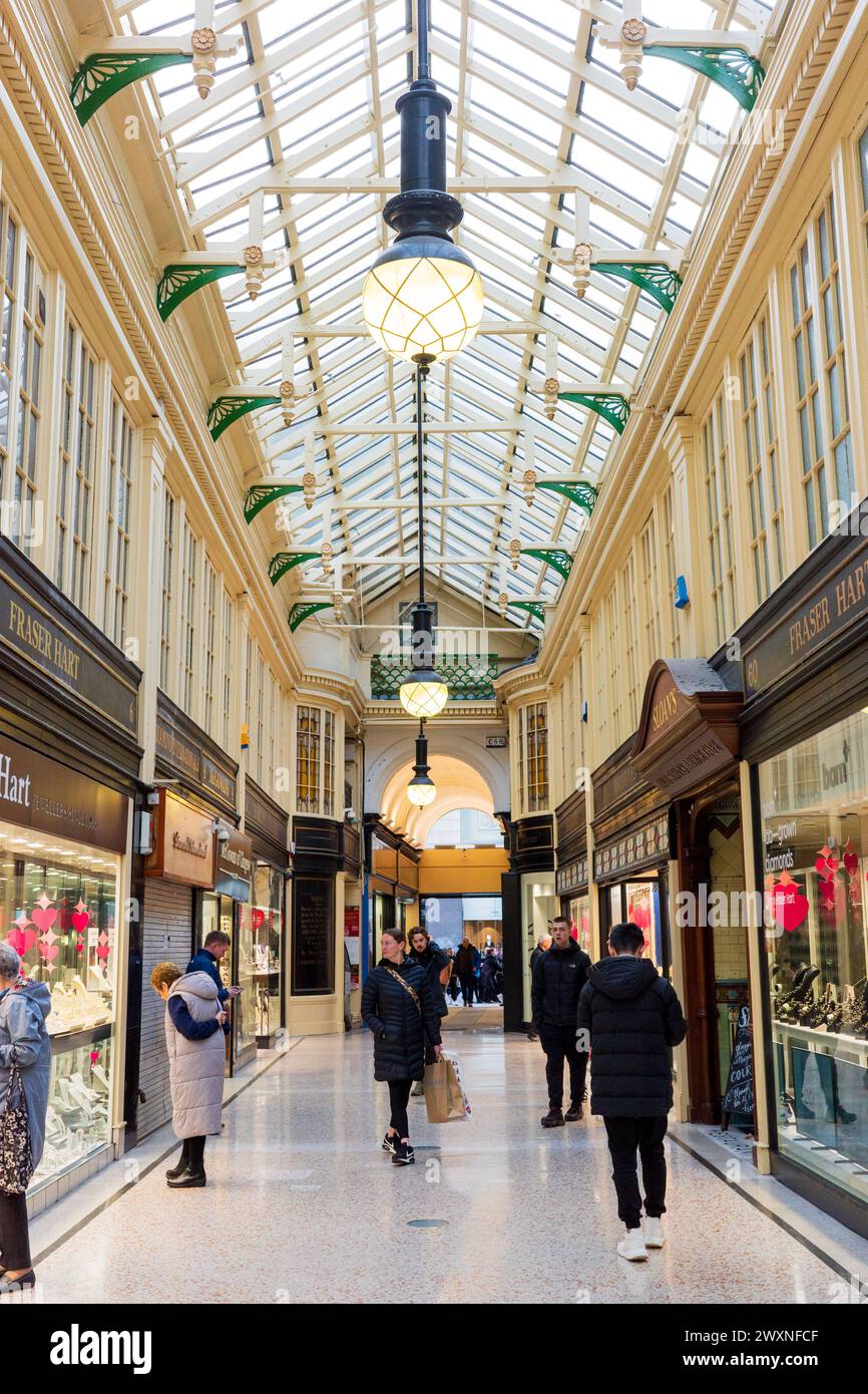 Glasgow Scotland: 12th Feb 2024: The Argyle Arcade jewellery stores in city centre Stock Photo