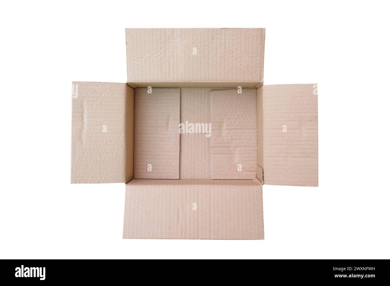 Cardboard Box Openview open cardboard box isolated on white background Stock Photo - Alamy