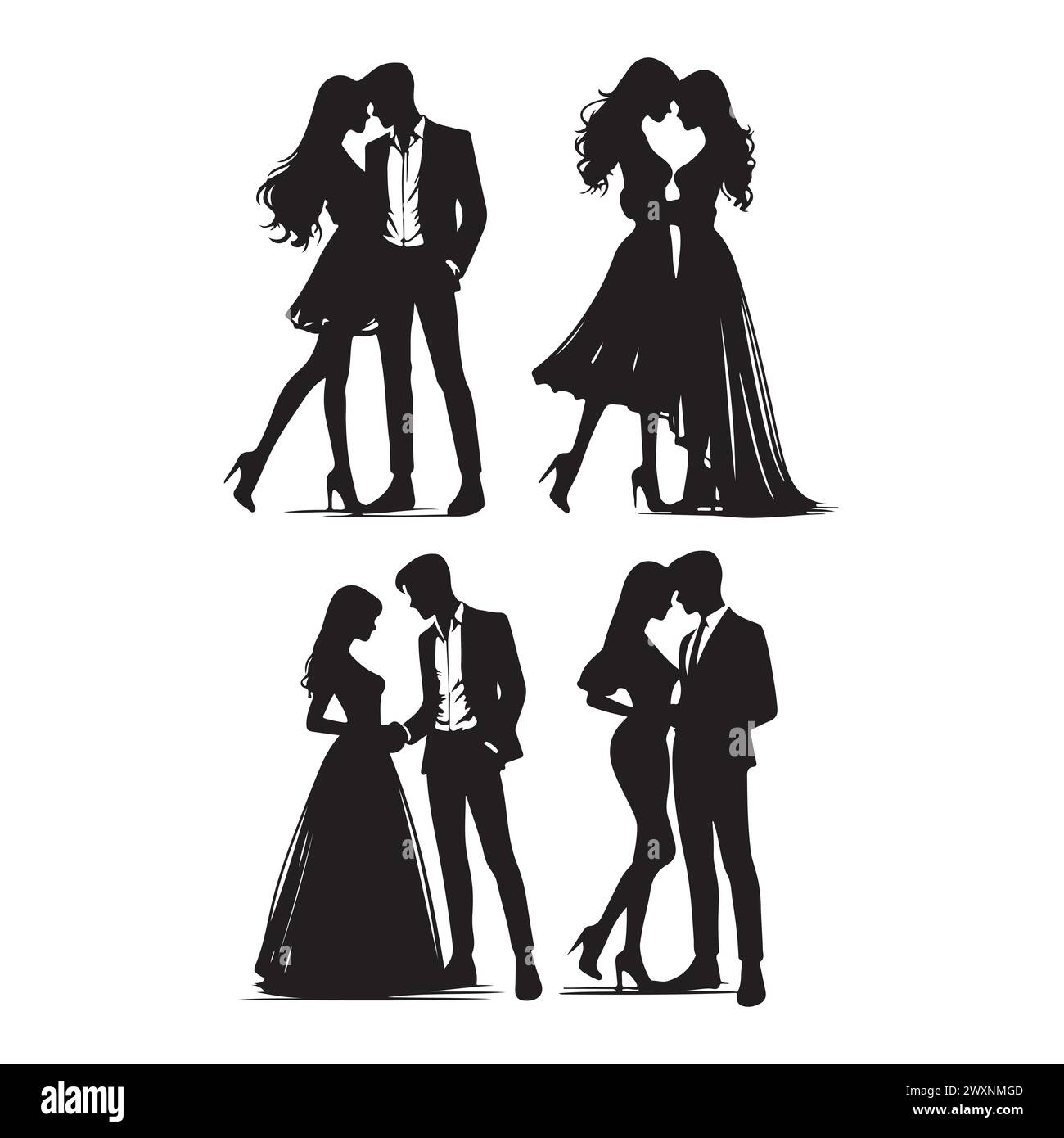 Silhouette Set Of Romantic Couple Stock Vector Image Art Alamy silhouette-set-of-romantic-couple-stock-vector-image-art-alamy