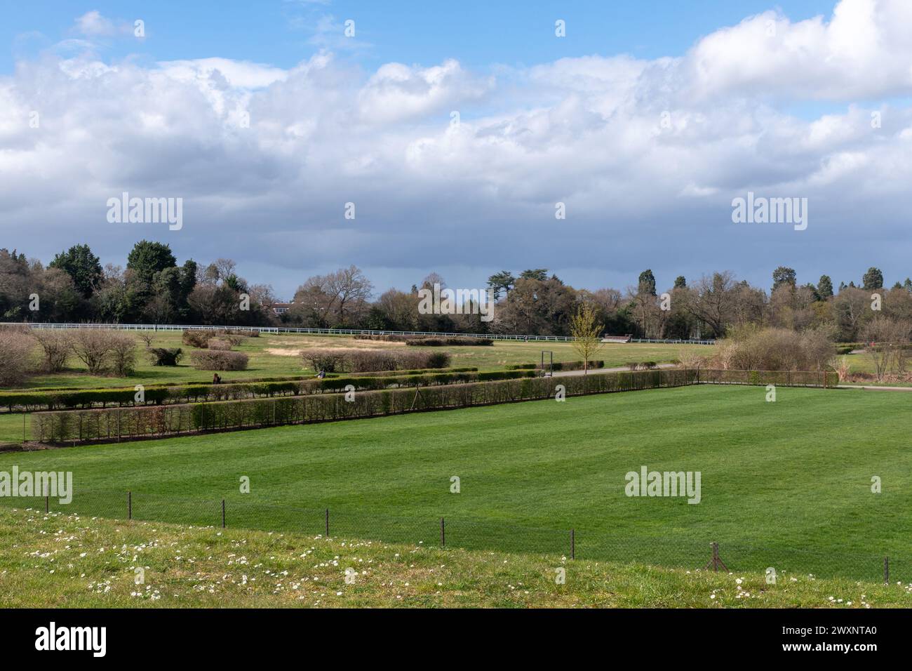 View of Ascot Heath that lies inside the famous racecourse, Ascot, Berkshire, England, UK Stock Photo