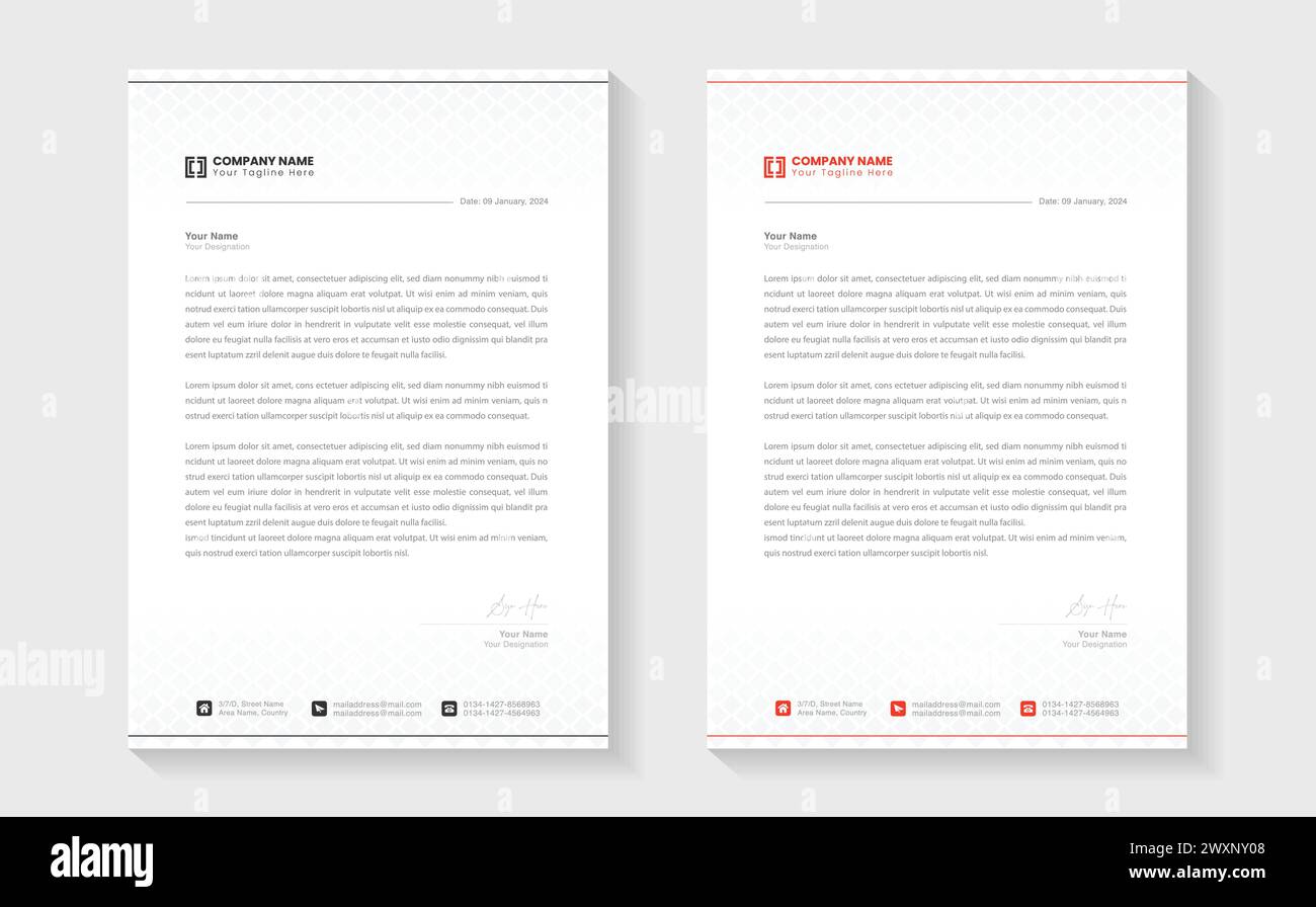 Modern Creative Clean business style letterhead bundle of your corporate project design. Set to print. modern business letterhead in abstract design. Stock Vector