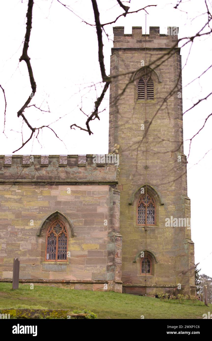 St Giles Church at Calke Abbey country house and estate in Derbyshire ...