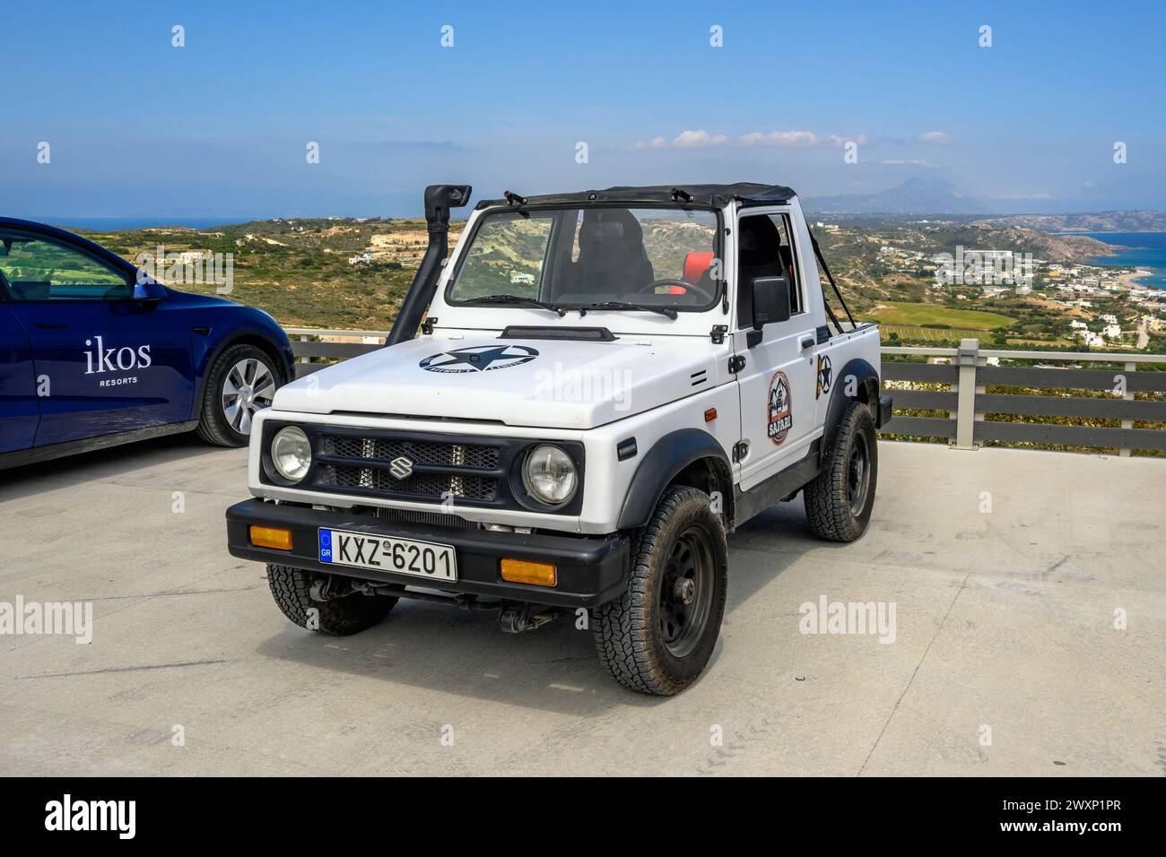 Kos, Greece - May 12, 2023: Suzuki Jimny, popular means of transport to explore the island of Kos. Greece Stock Photo