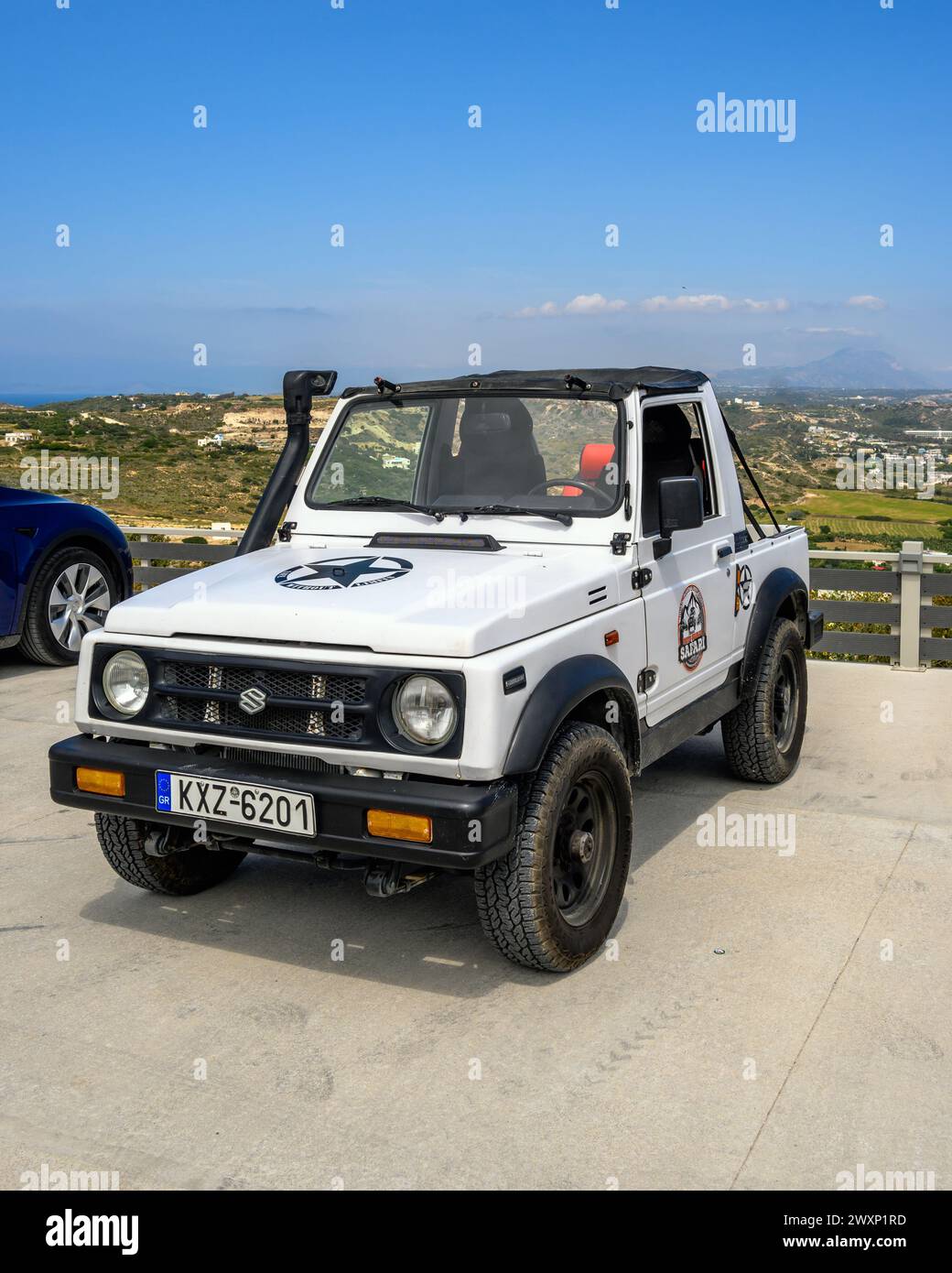 Kos, Greece - May 12, 2023: Suzuki Jimny, popular means of transport to explore the island of Kos. Greece Stock Photo
