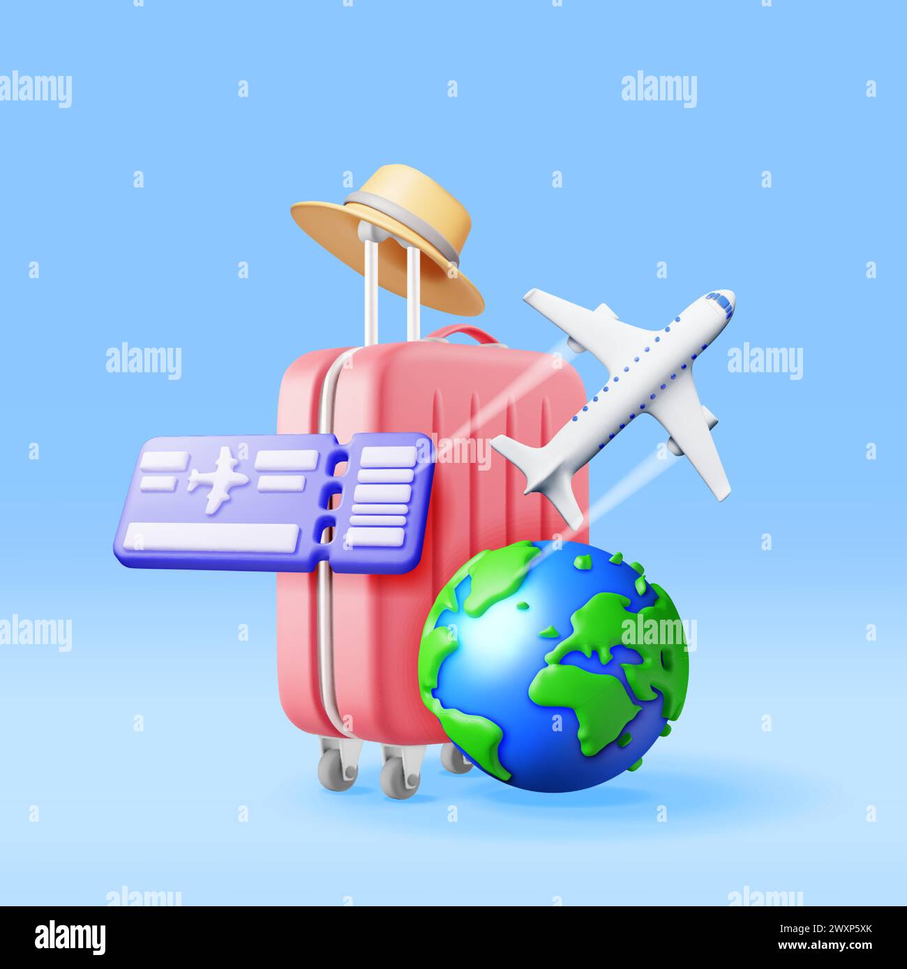 Around the world airline ticket Stock Vector Images - Alamy