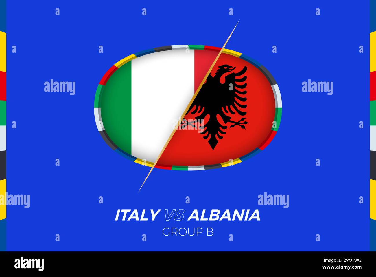 Italy vs Albania football match icon for European football Tournament