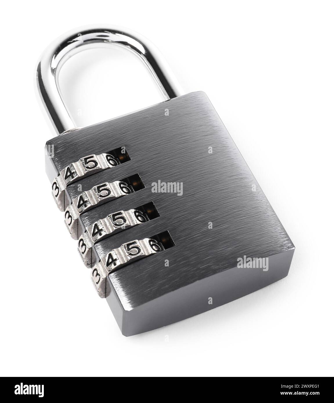 Locked steel combination padlock isolated on white Stock Photo - Alamy