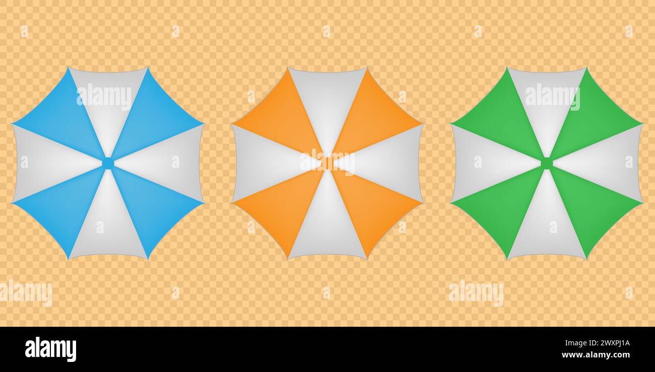 Set of colorful beach umbrella. Vector illustration Stock Vector Image ...