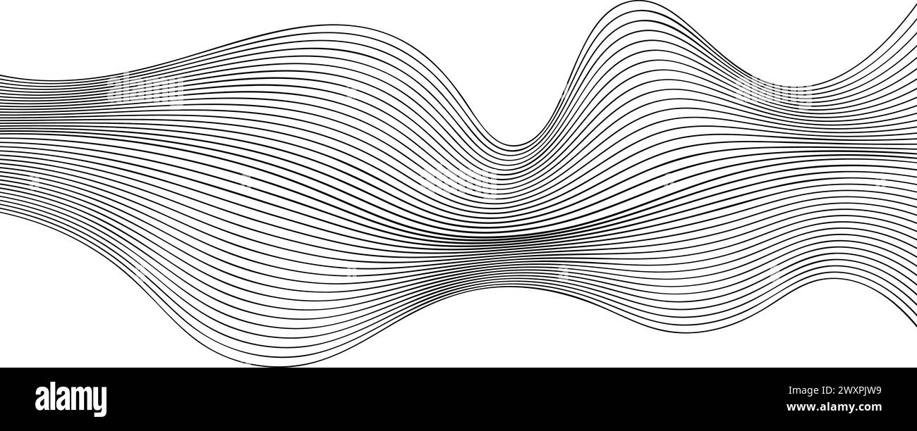 black and white wavy stripes background. Vector illustration Stock ...