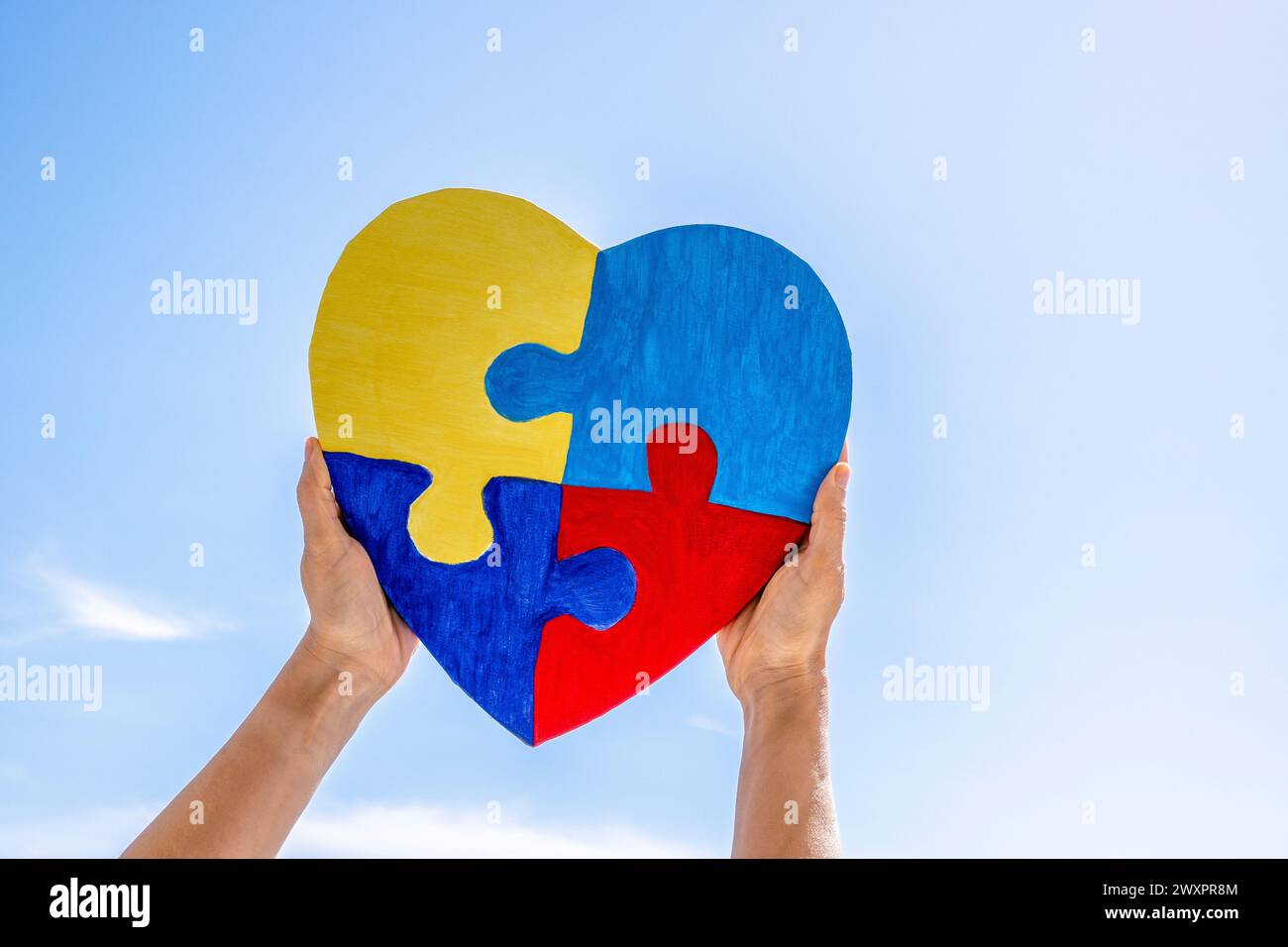 World autism awareness day, Autism spectrum disorder concept. Adult and ...