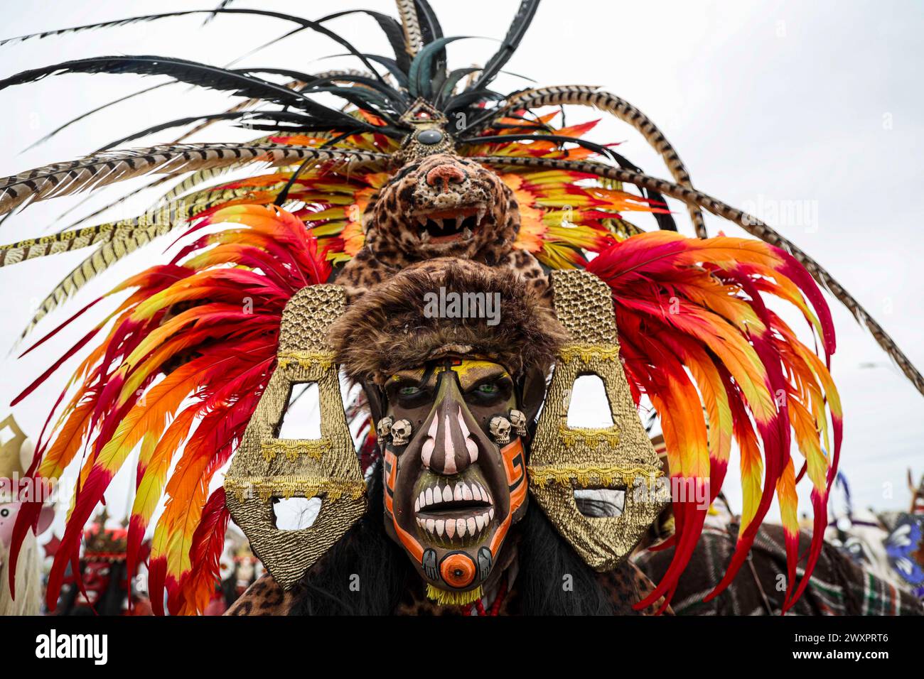 Holy Week Masks HERMOSILLO, MEXICO - MARCH 30: Detail of Pharisee mask in the shape of ...
