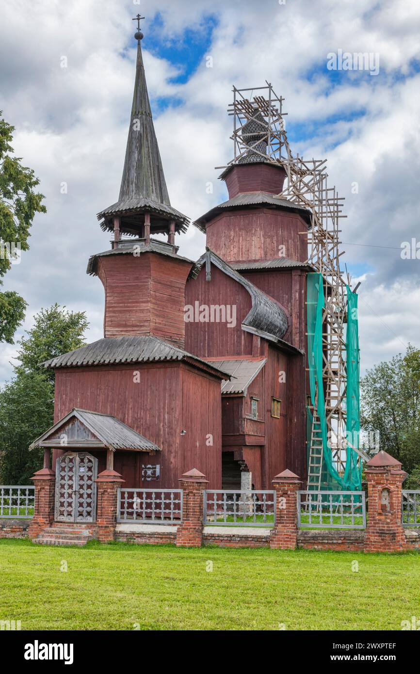 Wooden church of St. John the Theologian on the river Ishnya, 1689, Rostov, Yaroslavl region, Russia Stock Photo