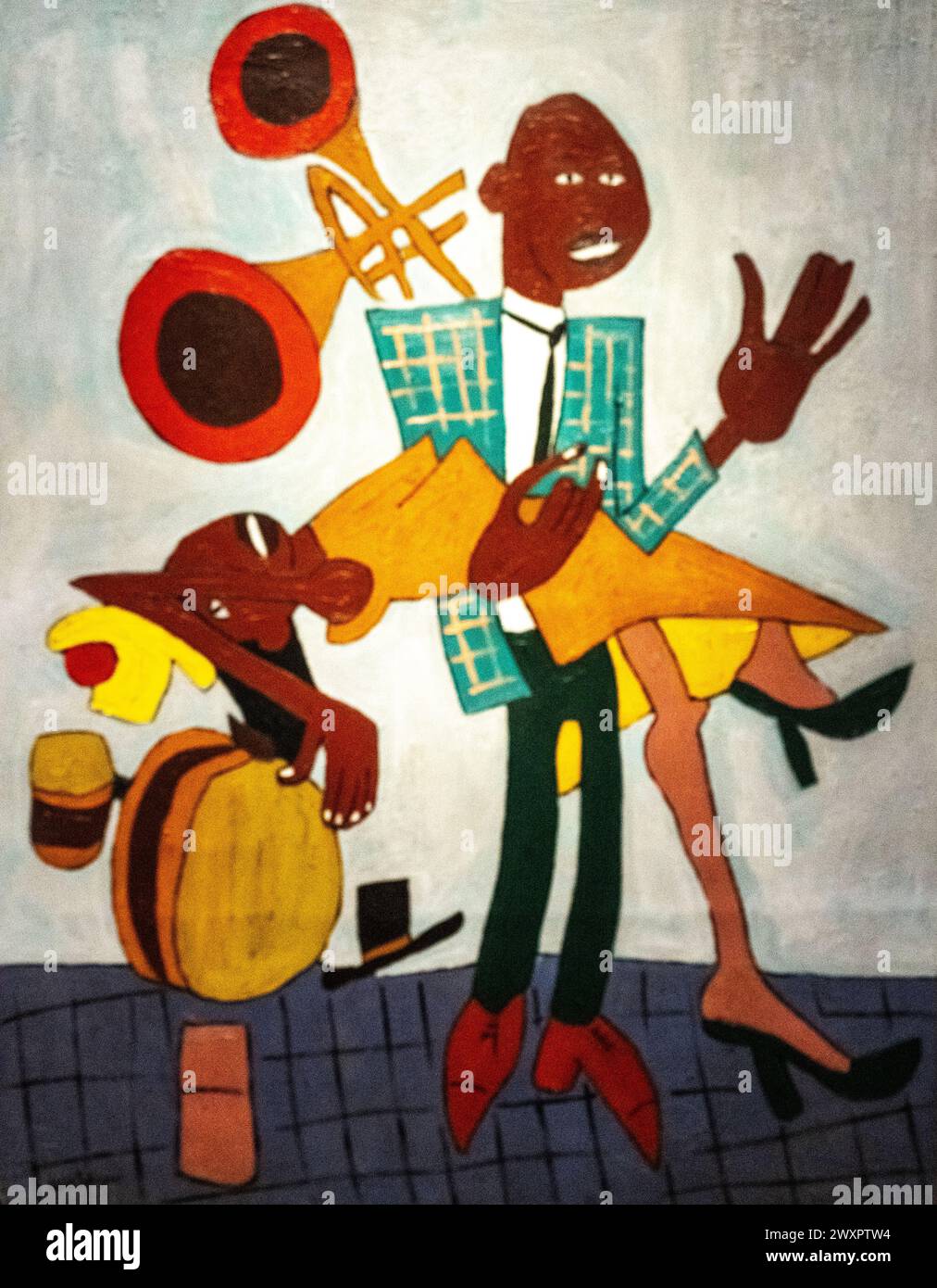 William H. Johnson painting called Jitterbugs V done in 1941-42 part of his jitterbug series of paintings Stock Photo