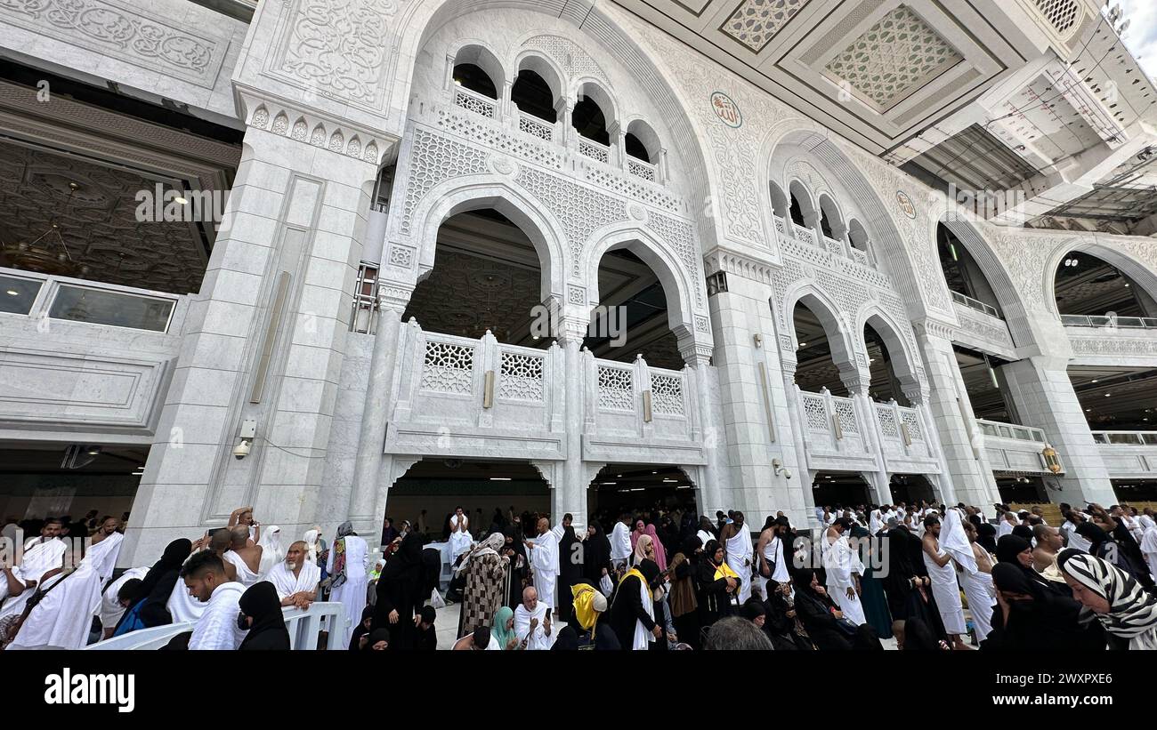 Mecca Saudi Arabia Mar 28 2024 Al Kaaba in Al Haram mosque Muslim