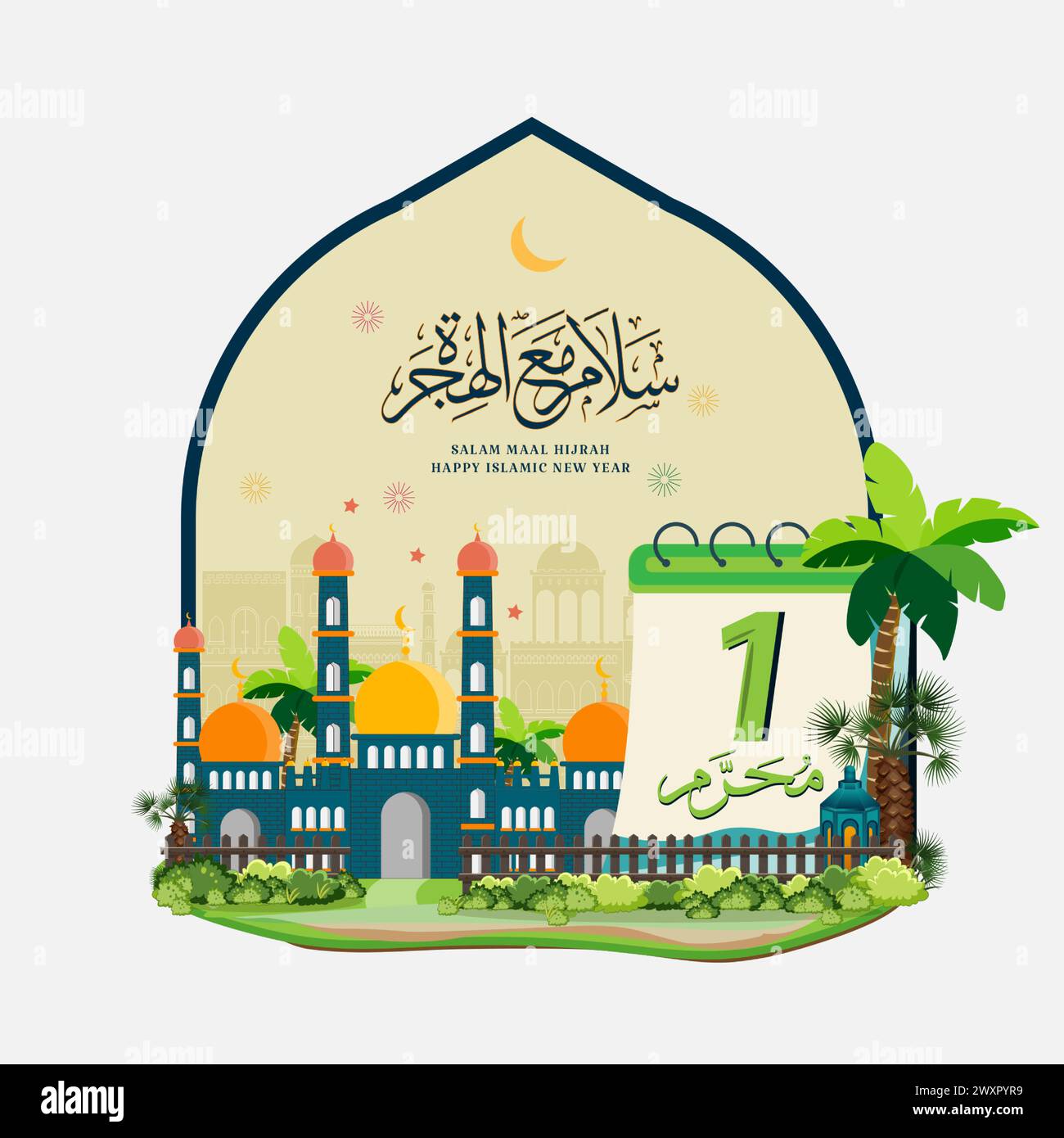 illustration-of-islamic-new-year-celebration-hijri-new-year-stock
