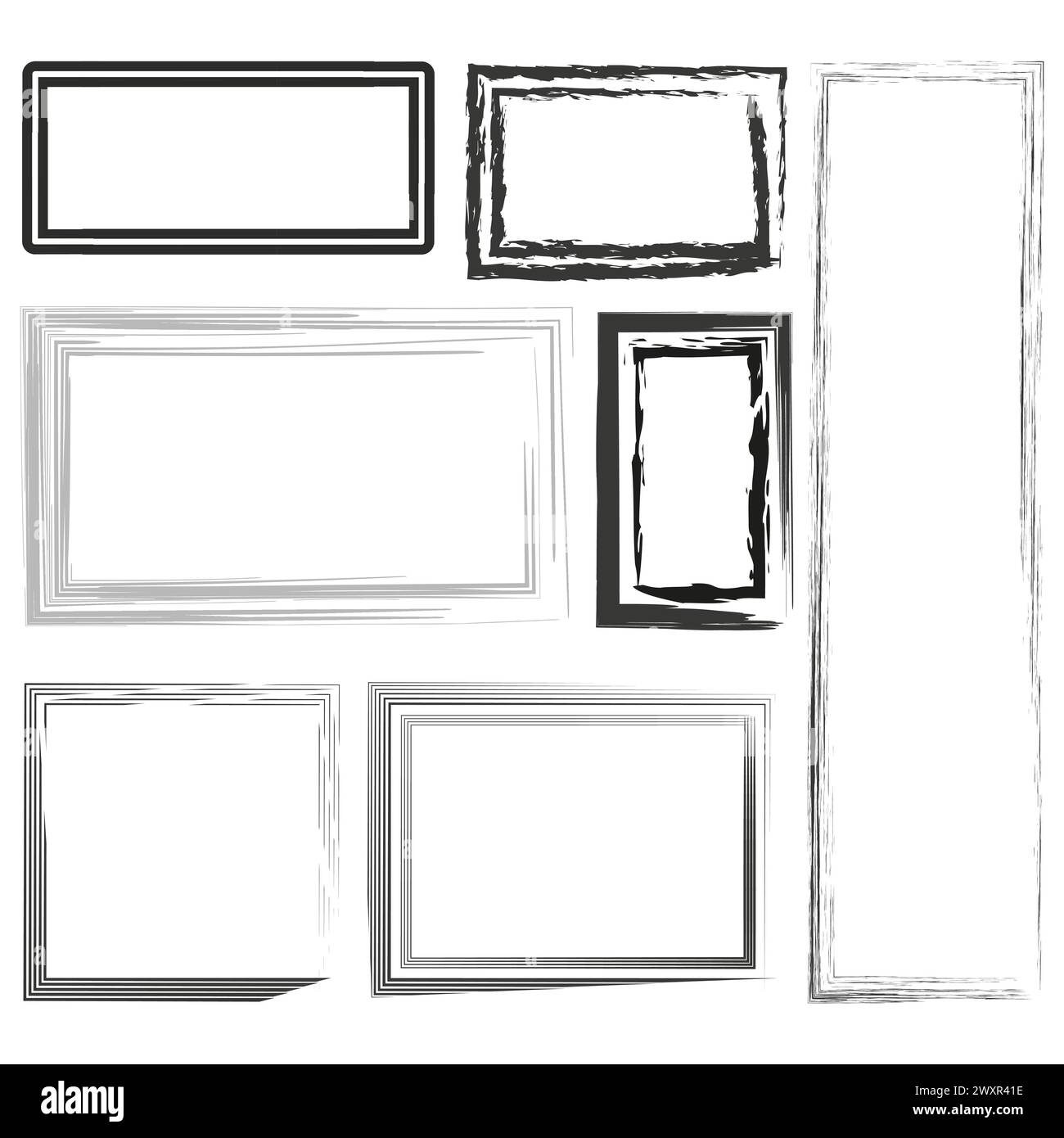 Assorted frame collection. Picture borders set. Vector illustration. EPS 10. Stock Vector