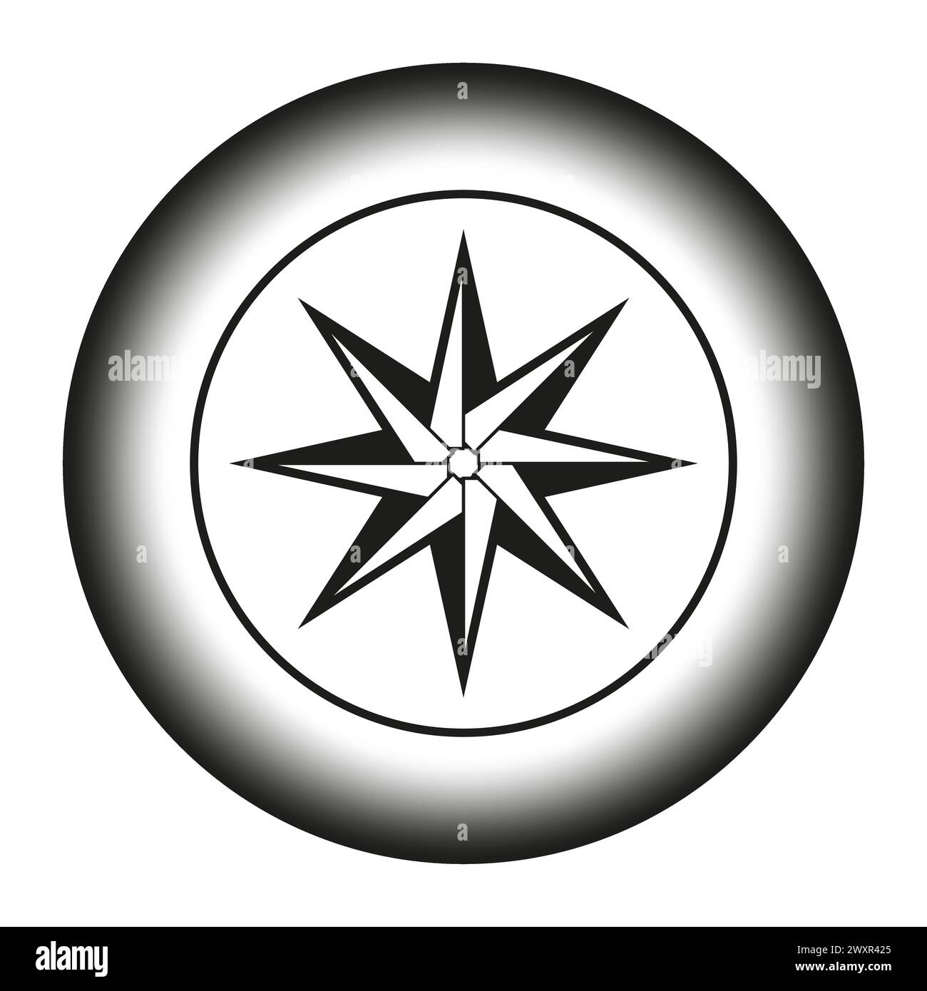 Compass rose navigation icon. Directional star symbol. Vector illustration. EPS 10. Stock Vector