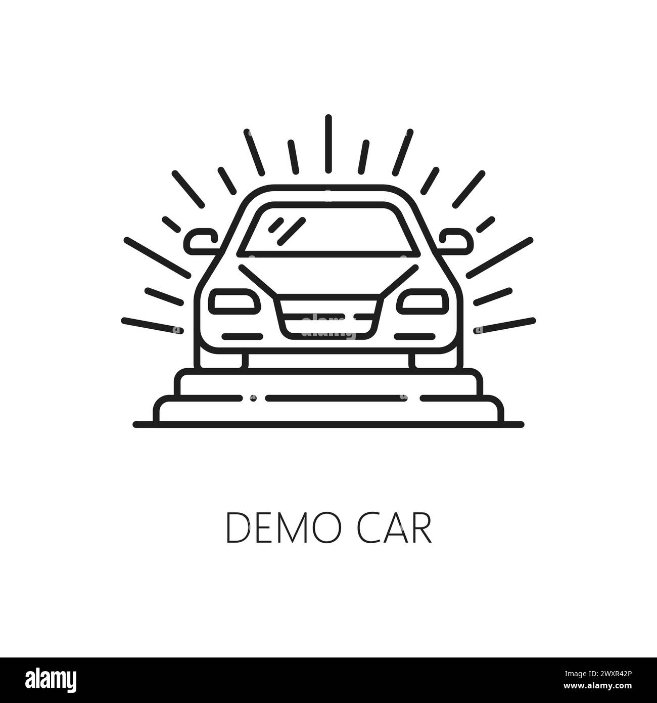 Car company, auto dealer, dealership line icon. Automobile salon