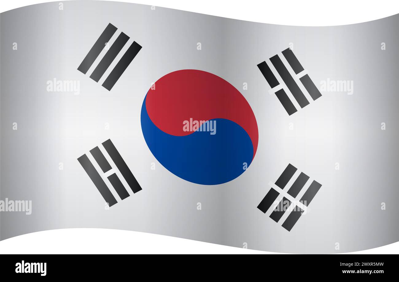 South Korea flag Stock Vector