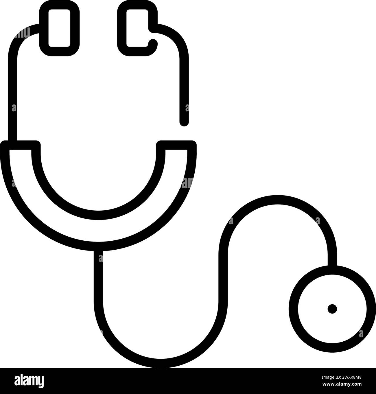 Stethoscope. Medical examination and healthcare monitoring. Auscultation and patient assessment in medicine. Editable Stock Vector