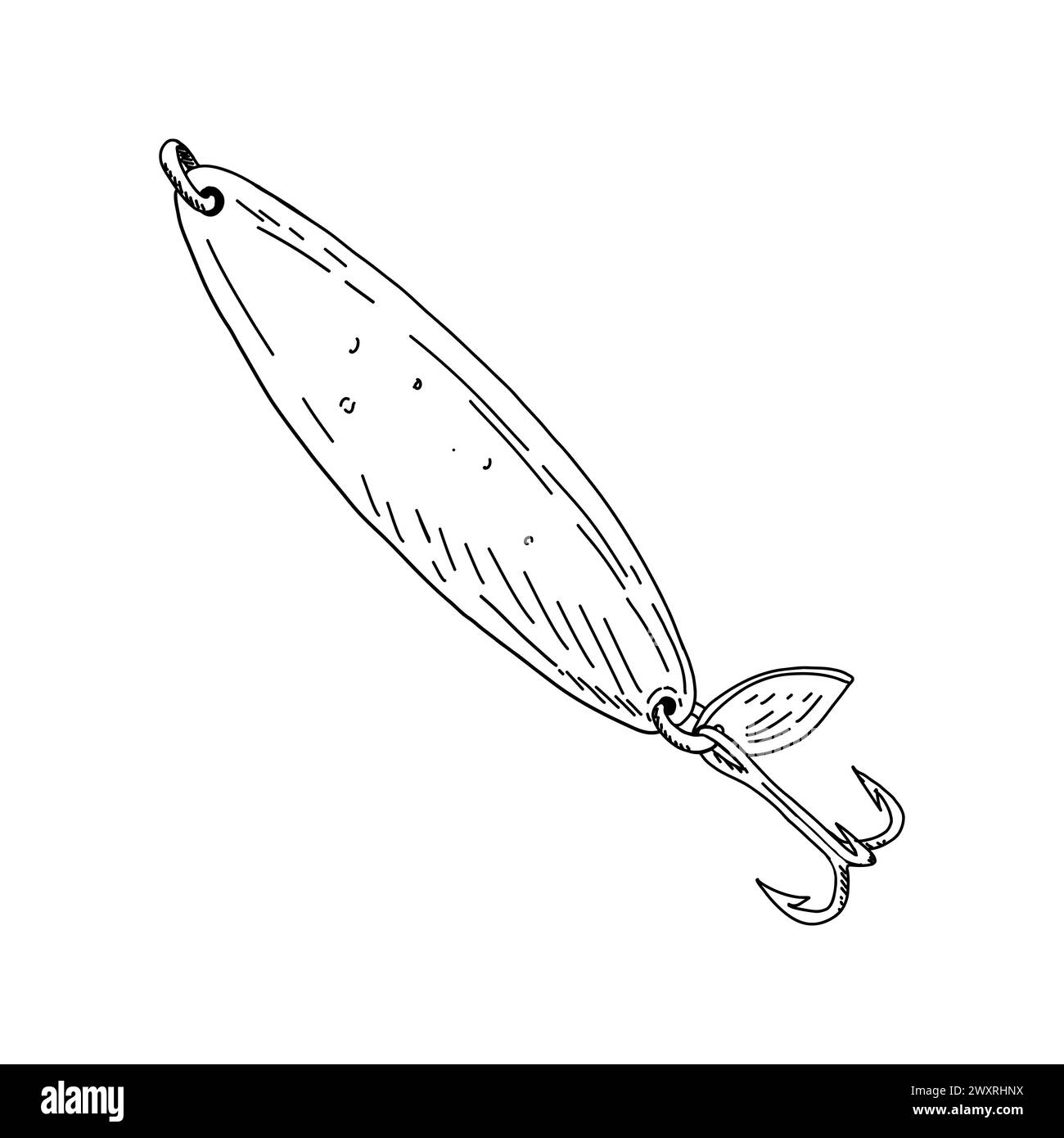 Fish hook drawing hi-res stock photography and images - Alamy