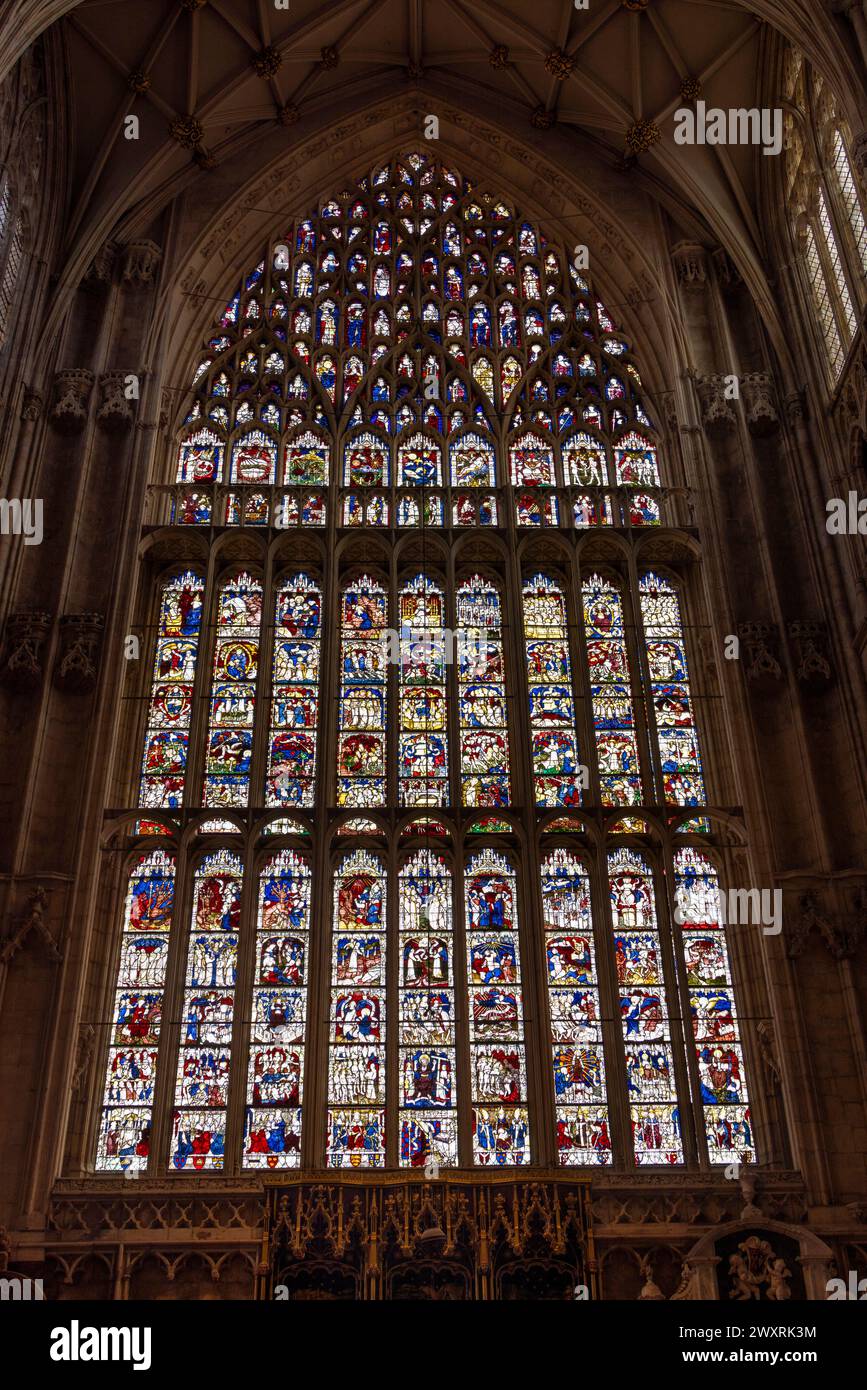 stained glass window, York Minster, York, England Stock Photo