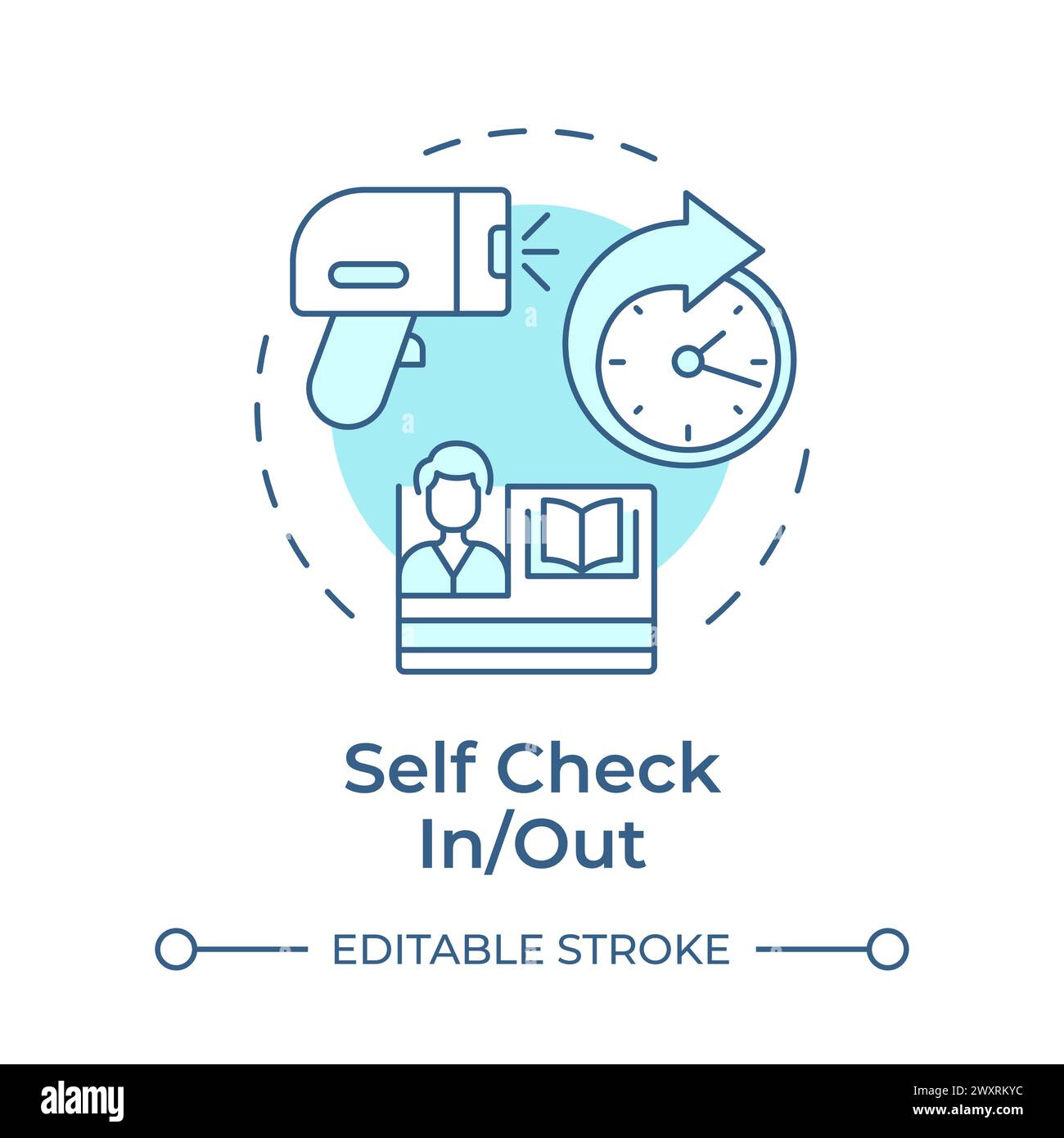 Self check in or out soft blue concept icon Stock Vector Image & Art