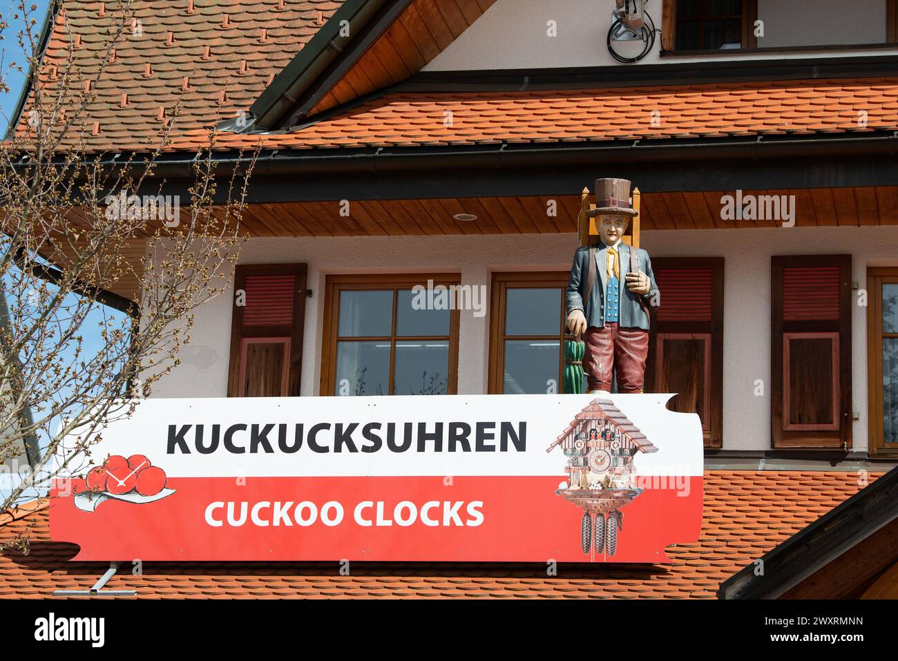 Cuckoo clocks in a shop in the Black Forest, Lake Titisee Neustadt in