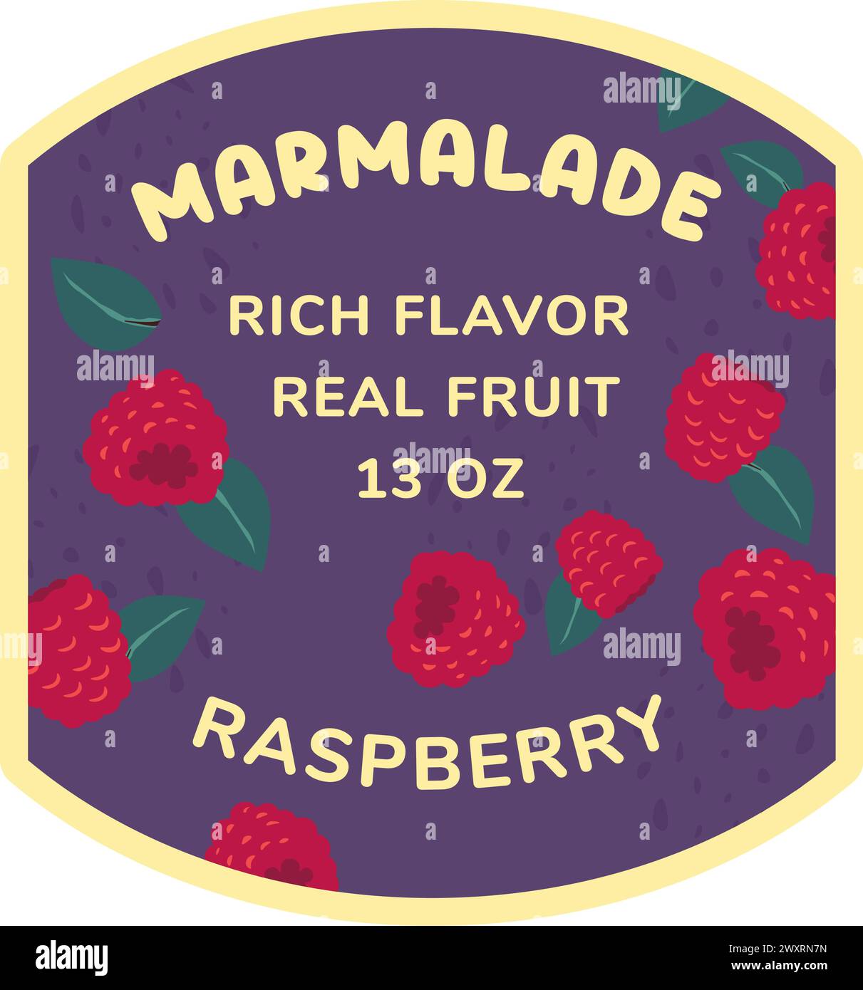 Raspberry Marmalade Product Sticker vector Stock Vector Image & Art - Alamy