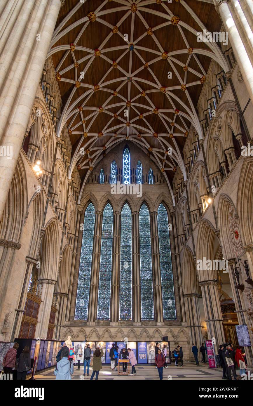 stained glass window of north transept, York Minster, York, England Stock Photo