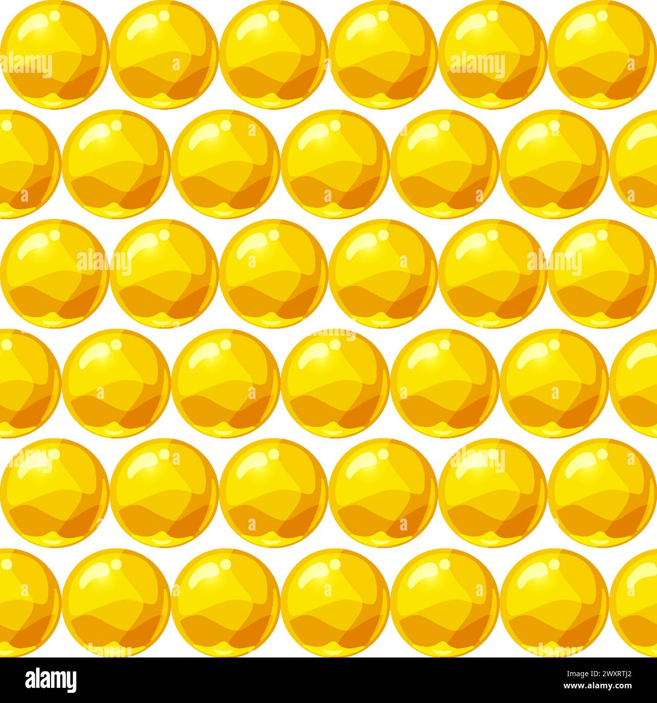 Colorful balls gold seamless pattern Stock Vector