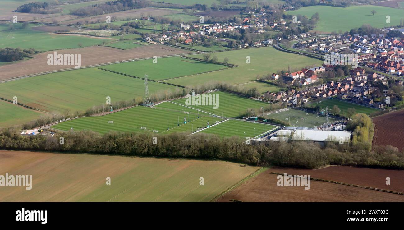 aerial view of Leeds United Training Ground at Walton near Wetherby, West Yorkshire Stock Photo