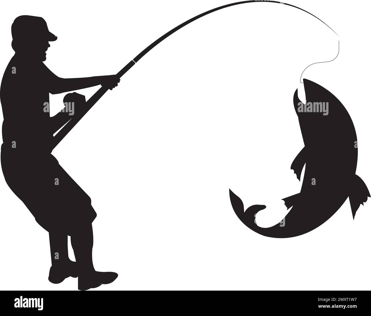 Fishing silhouette man Cut Out Stock Images & Pictures - Page 3 - Alamy