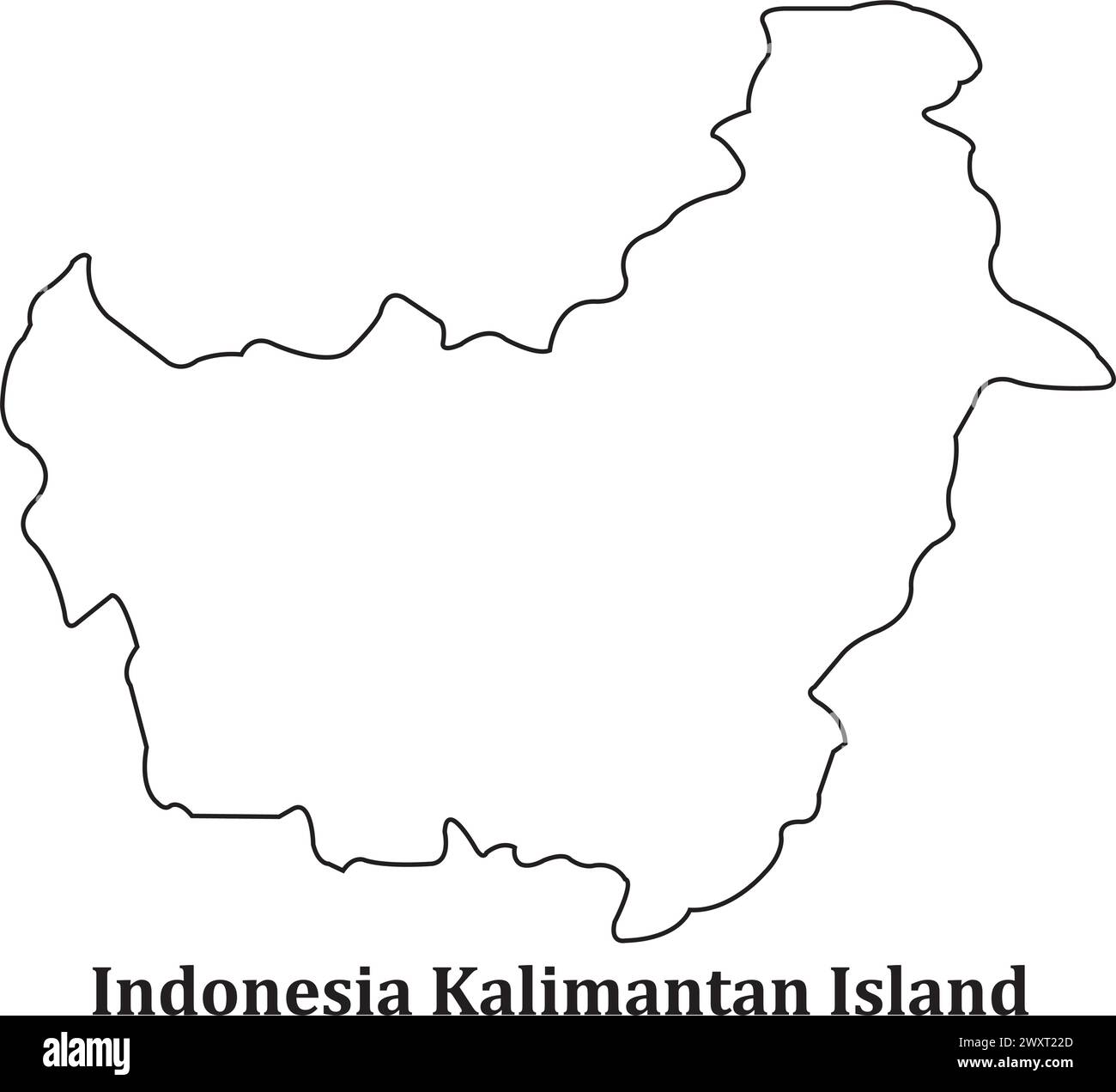 indonesian kalimantan map icon vector simple design Stock Vector