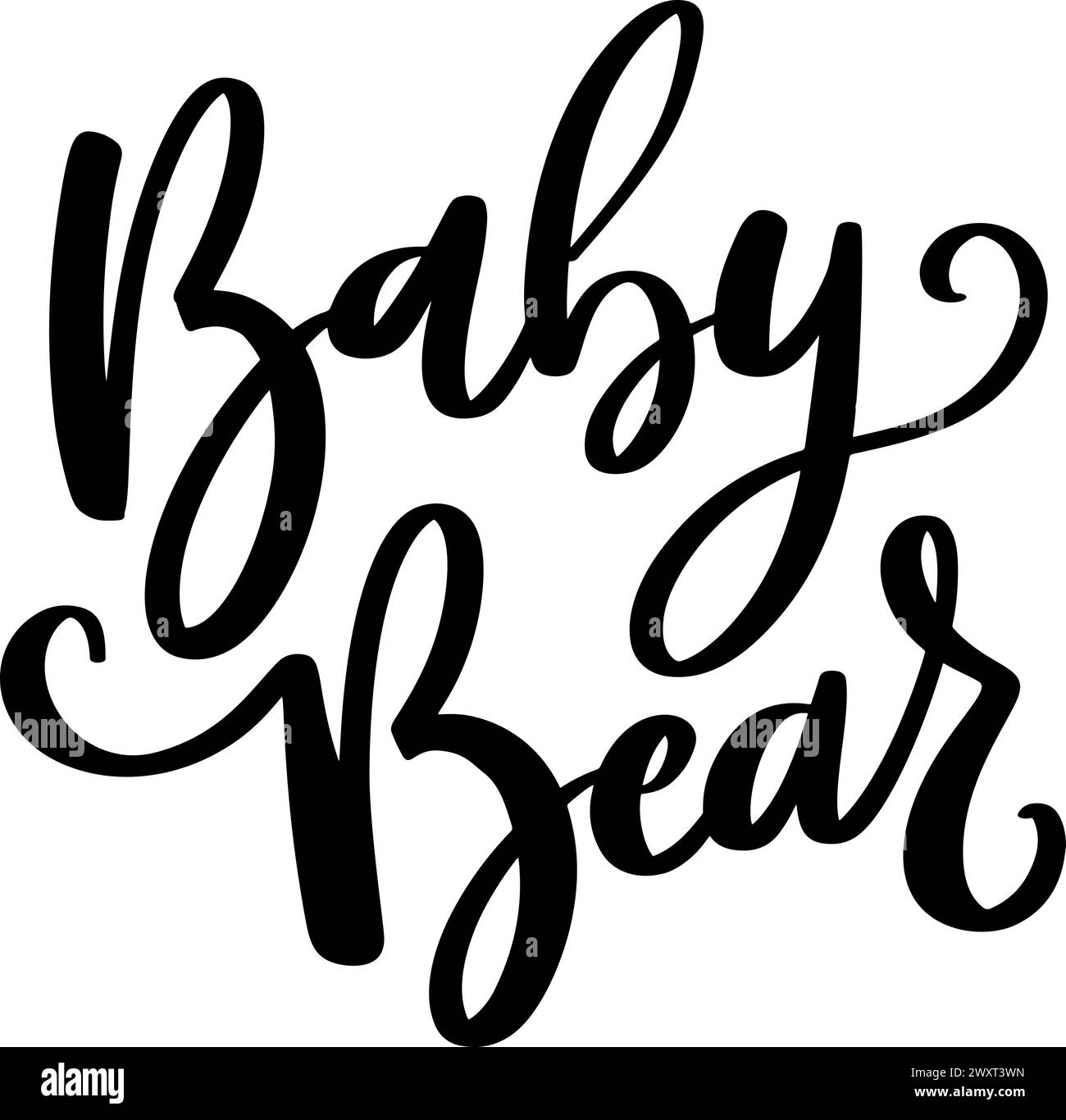 baby bear. Lettering phrase isolated on white background. Vector illustration Stock Vector