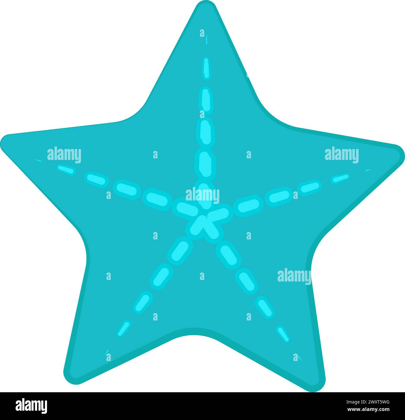Five pointed starfish. Star shaped sea animal inhabitant of deep sea. Summer vacation icon. Simple flat cartoon vector isolated on white background Stock Vector