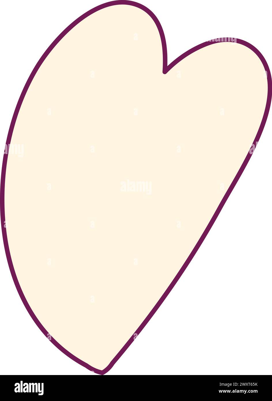 Yellow Cartoon Hand Drawn Vector Heart Element Stock Vector